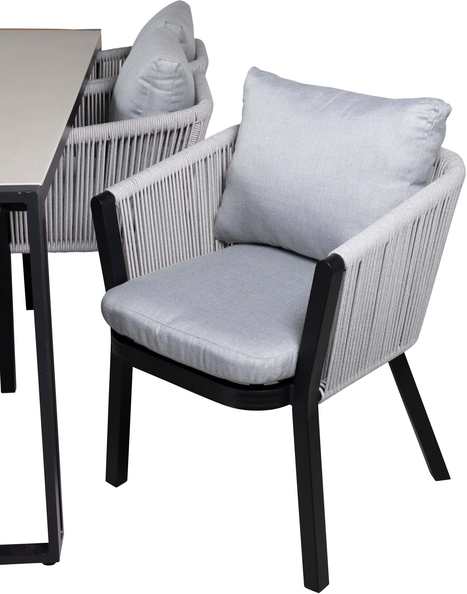 Elegantes Texas Gartentischset für 6 Personen, 200 cm lang, ideal für gesellige Abende im Freien von Venture Home.