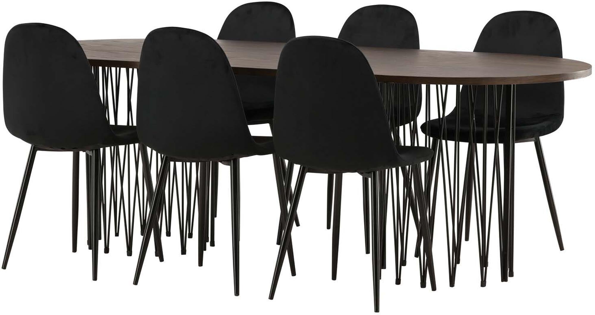 Modernes Esszimmerset aus robustem Stein mit 6 stilvollen Stühlen, ideal für gesellige Abende und elegante Essensanlässe.