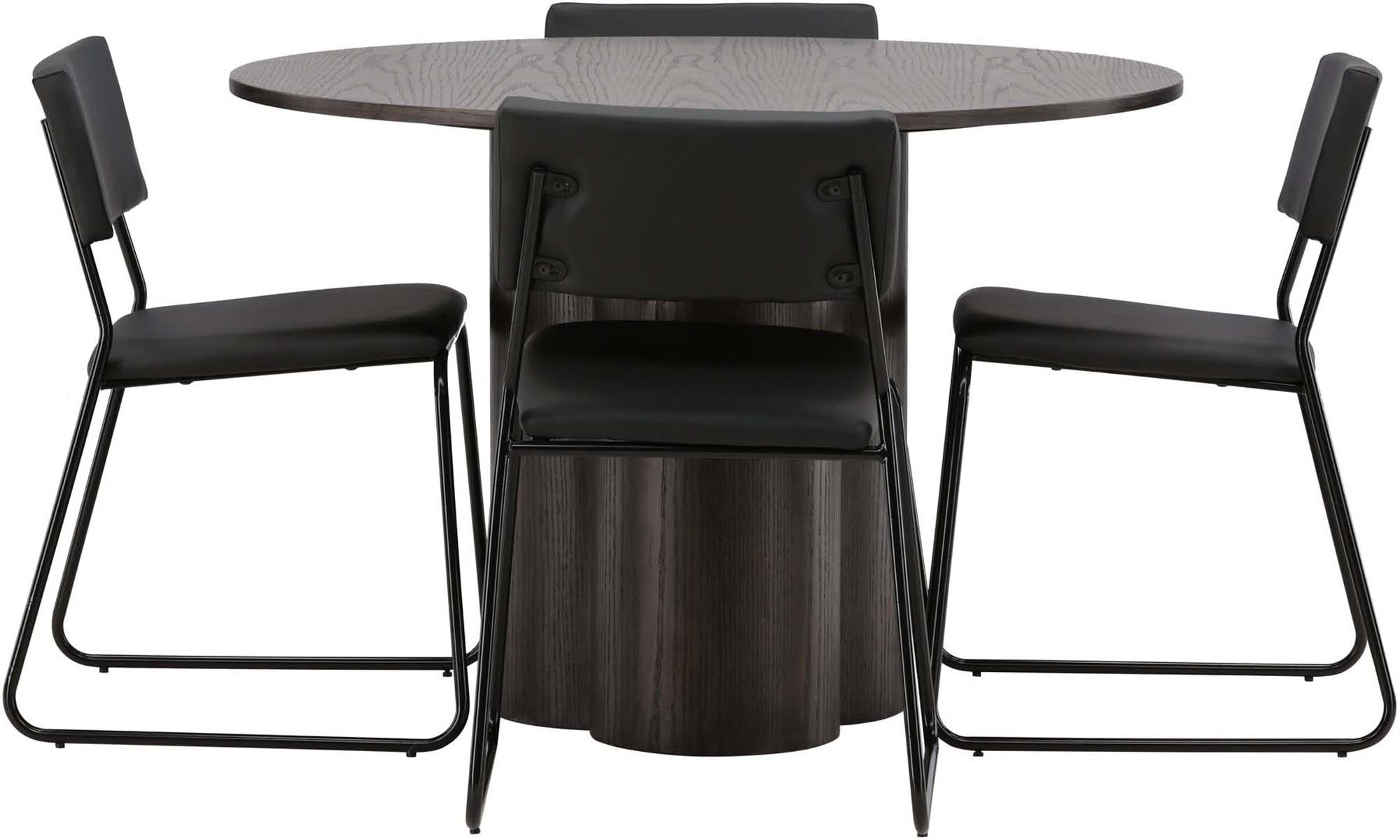 Stilvolles Olivia Esszimmer Set mit rundem Kenth Tisch, 4 Stühle.