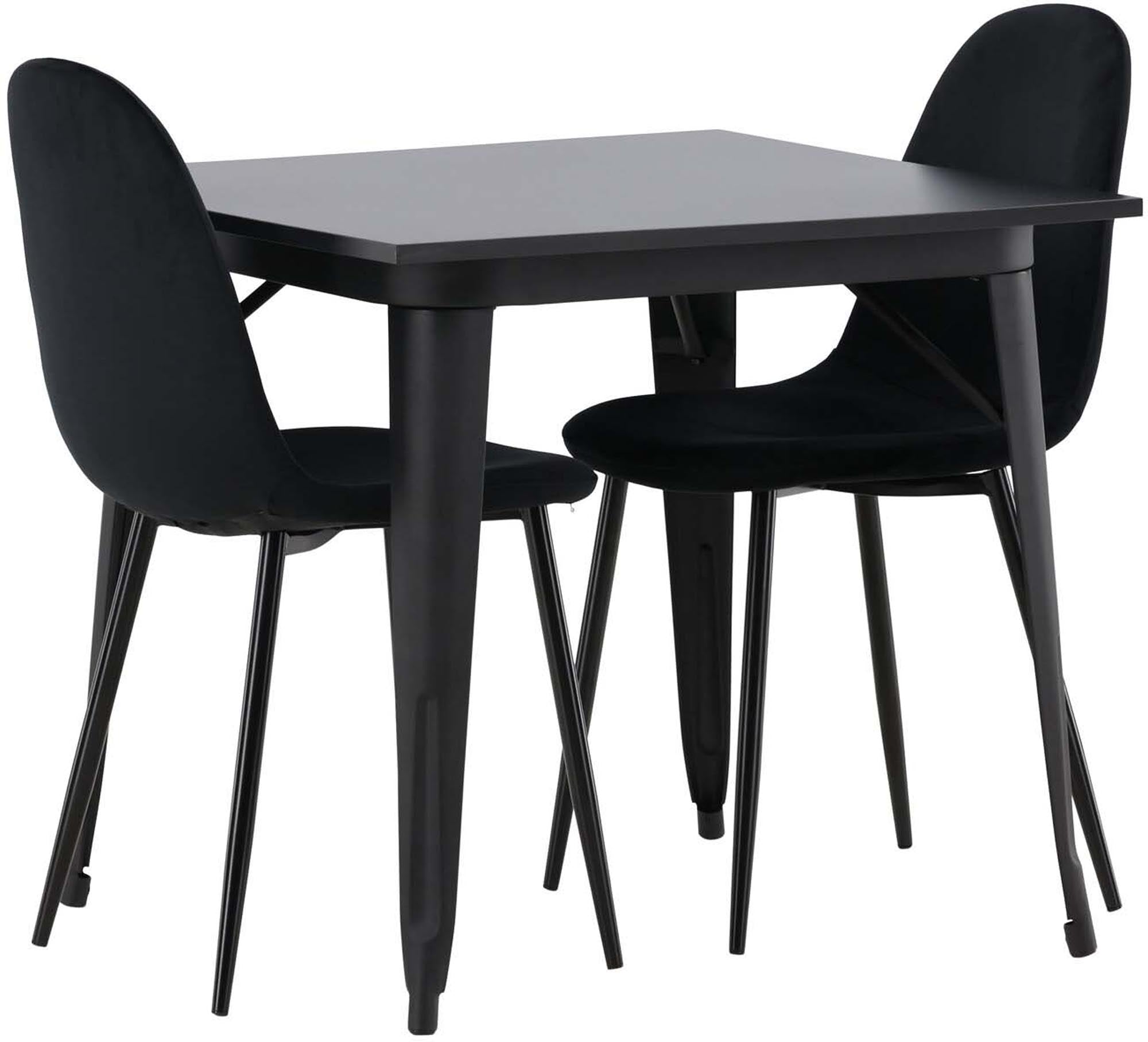 Elegantes Esszimmerset Tempe mit zwei modernen Polar-Stühlen, perfekt für stilvolle Essbereiche und gesellige Zusammenkünfte.