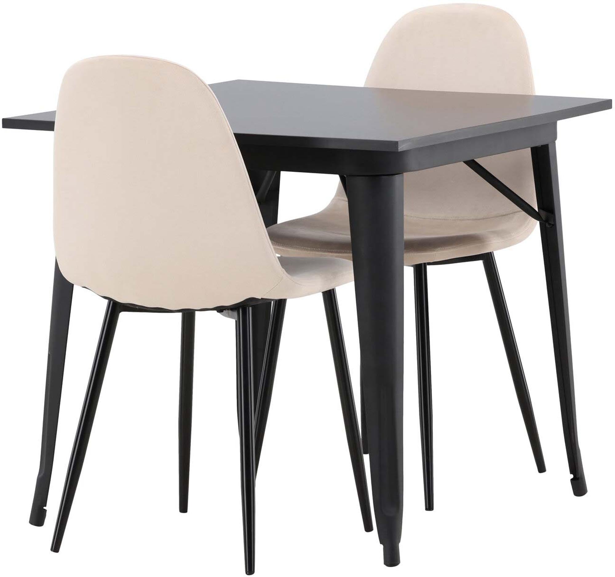 Elegantes Esszimmerset Tempe mit zwei modernen Polar-Stühlen, perfekt für stilvolle Essbereiche und gesellige Zusammenkünfte.
