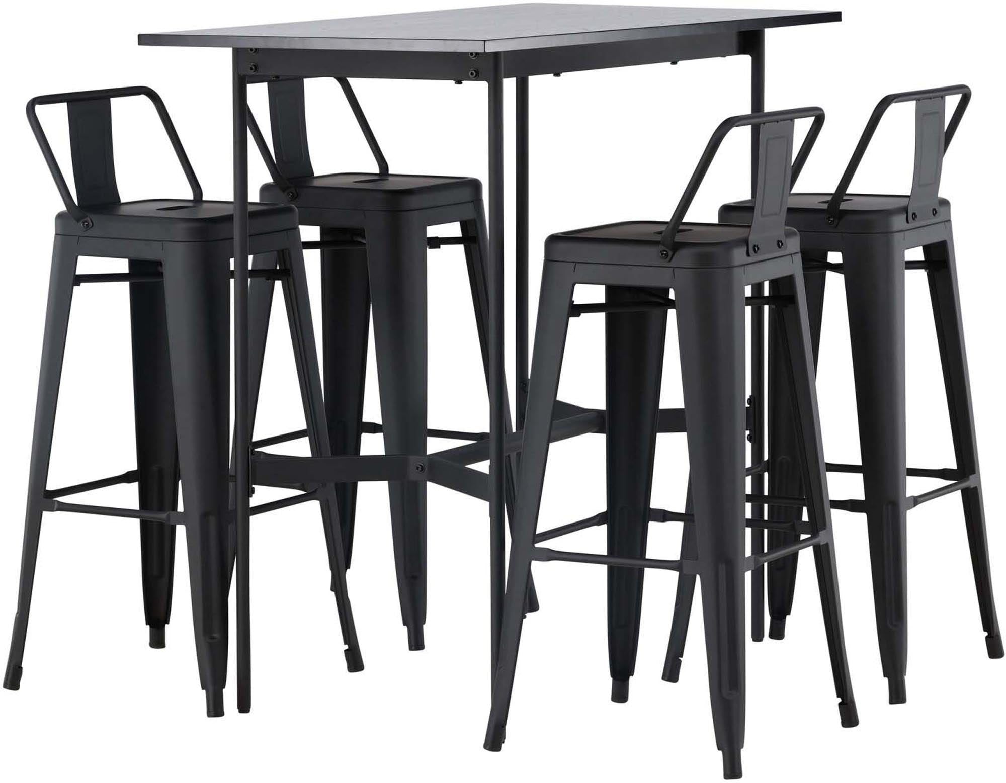 Stylisches Barset Rax + Tempe von Venture Home, 120 cm, 4-teilig, perfekt für gesellige Abende und stilvolle Einrichtung.