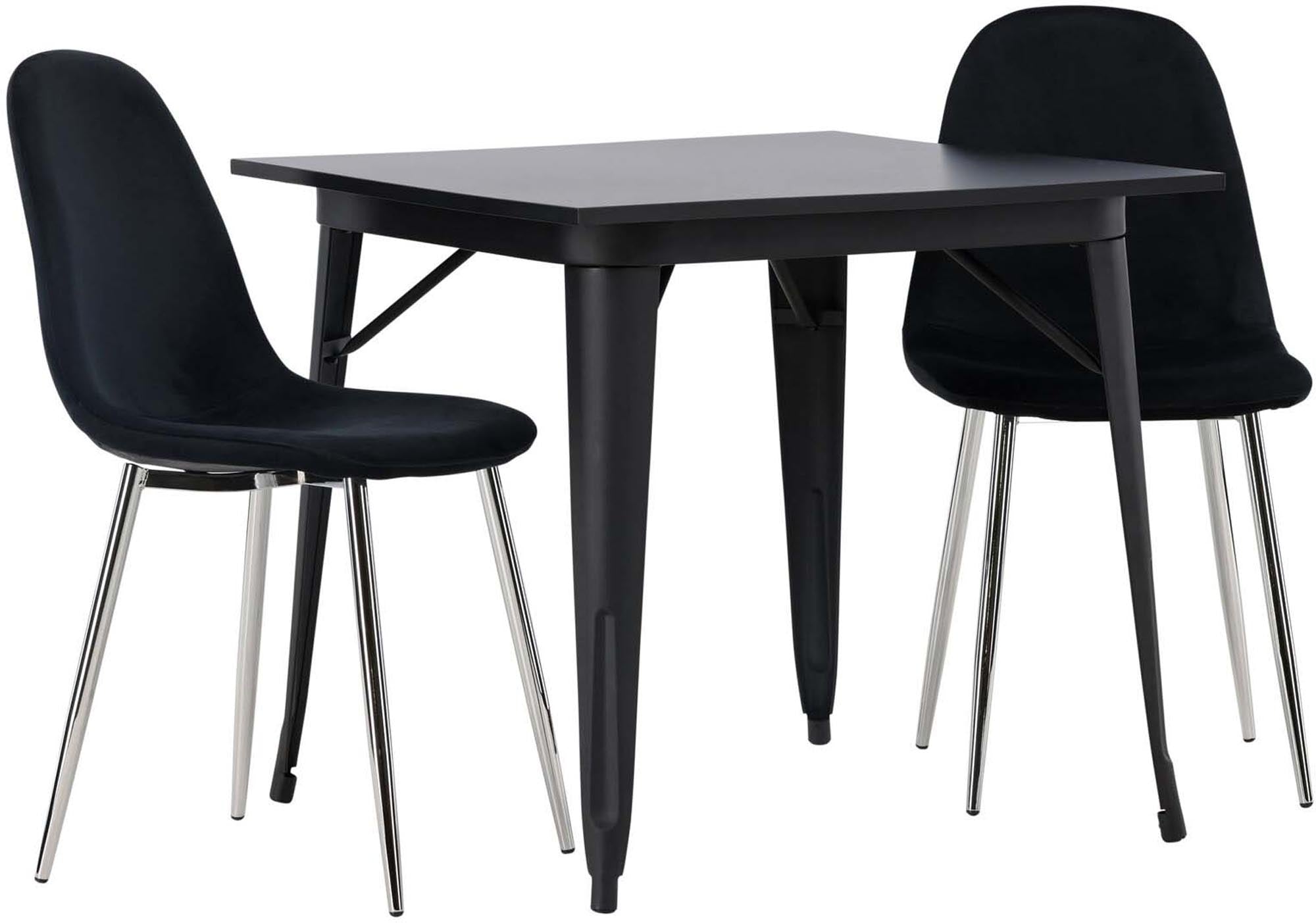 Elegantes Esszimmerset Tempe mit zwei modernen Polar-Stühlen, perfekt für stilvolle Essbereiche und gesellige Zusammenkünfte.