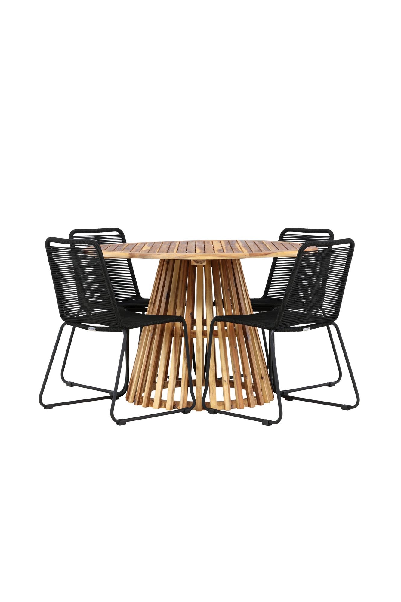 Elegantes Gartenset Lumpur mit Lindos-Stühlen von Venture Home, perfekt für stilvolle Aussenbereiche und gemütliche Sommerabende.