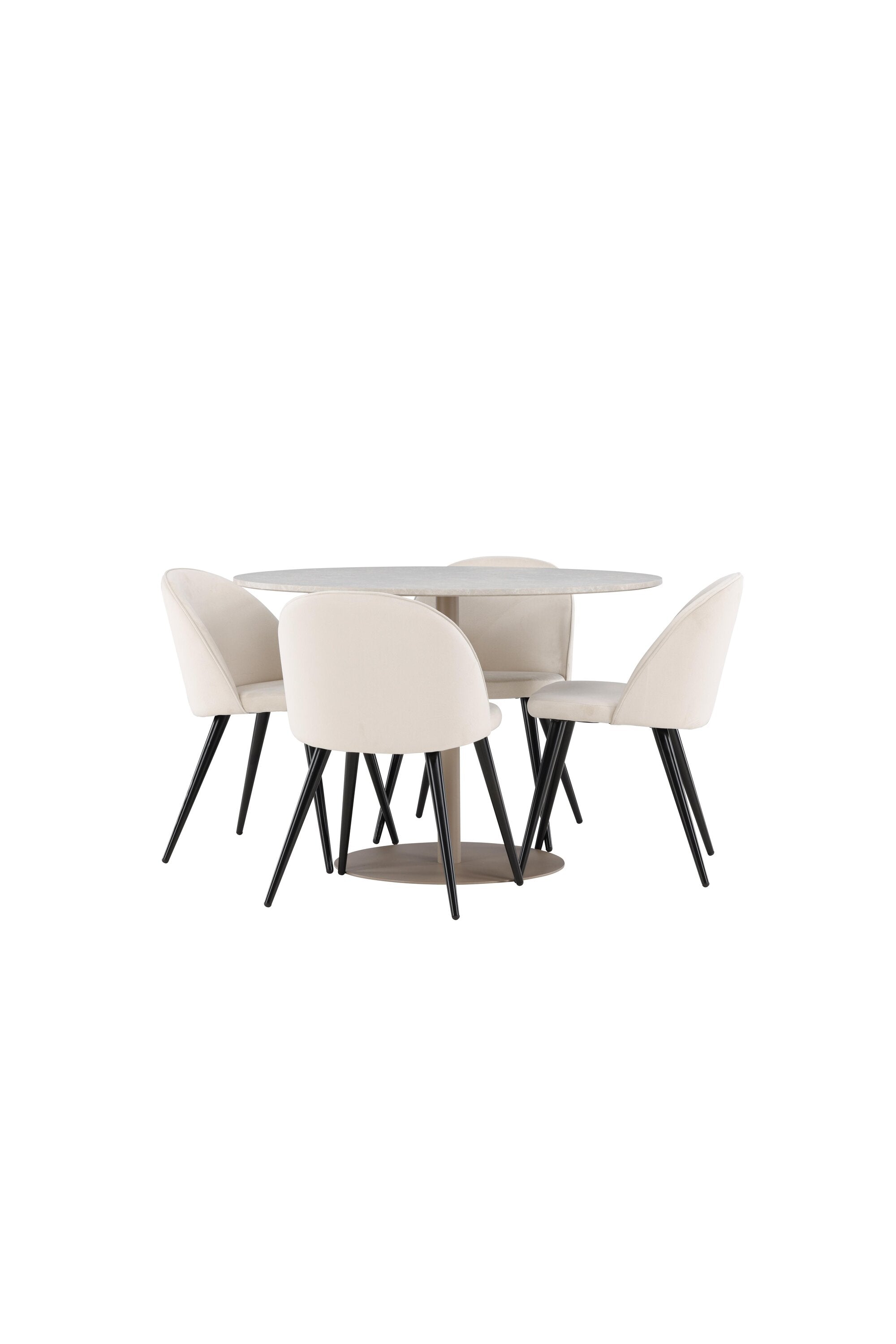 Modernes Esstischset mit einem ansprechenden Lycke Esstisch und einem luxuriösen Velvet Esszimmerstuhl von Venture Home.