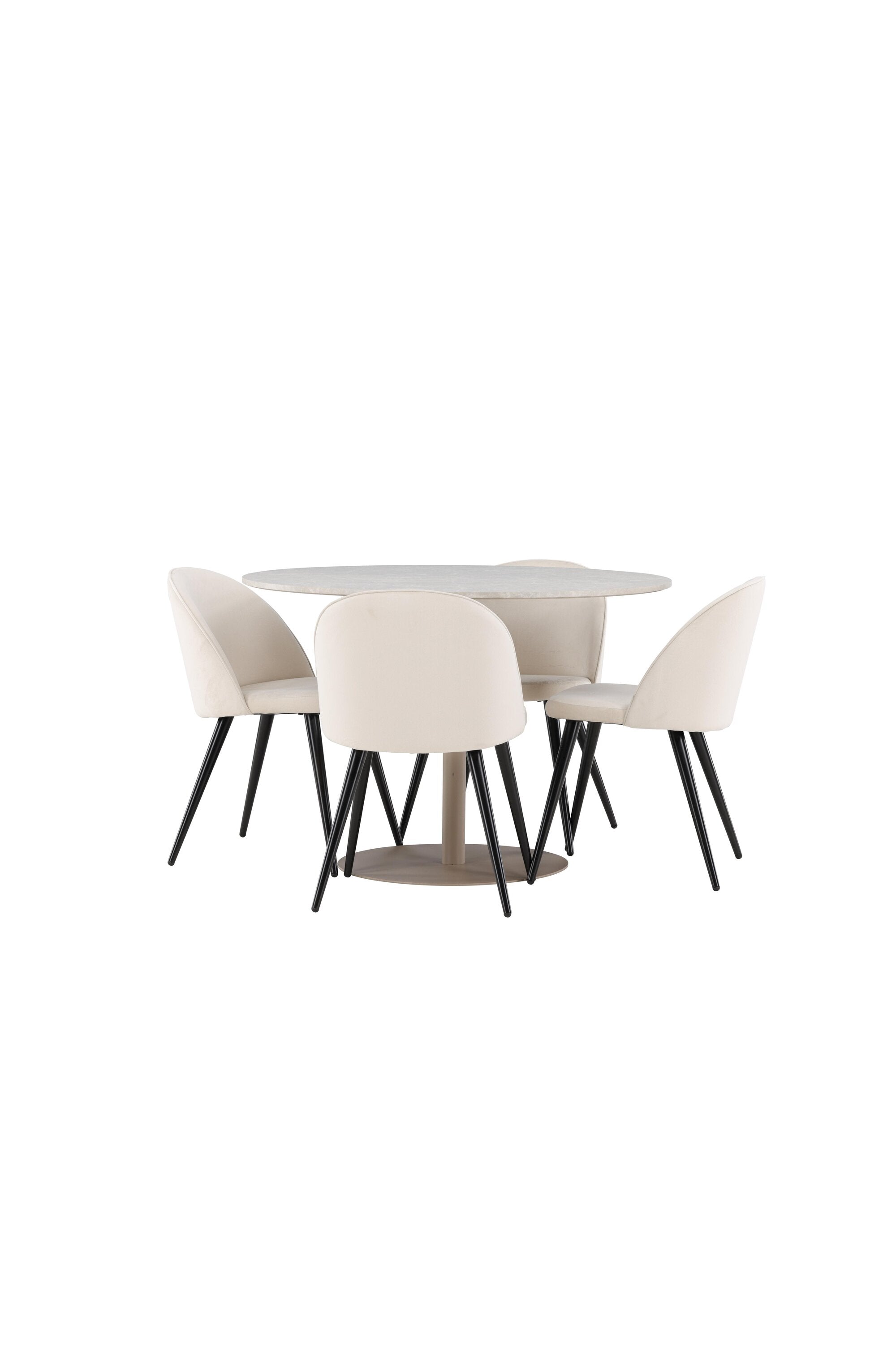 Elegantes Esstischset bestehend aus dem Lycke Esstisch und einem komfortablen Velvet Stuhl von Venture Home, ideal für moderne Esszimmer.