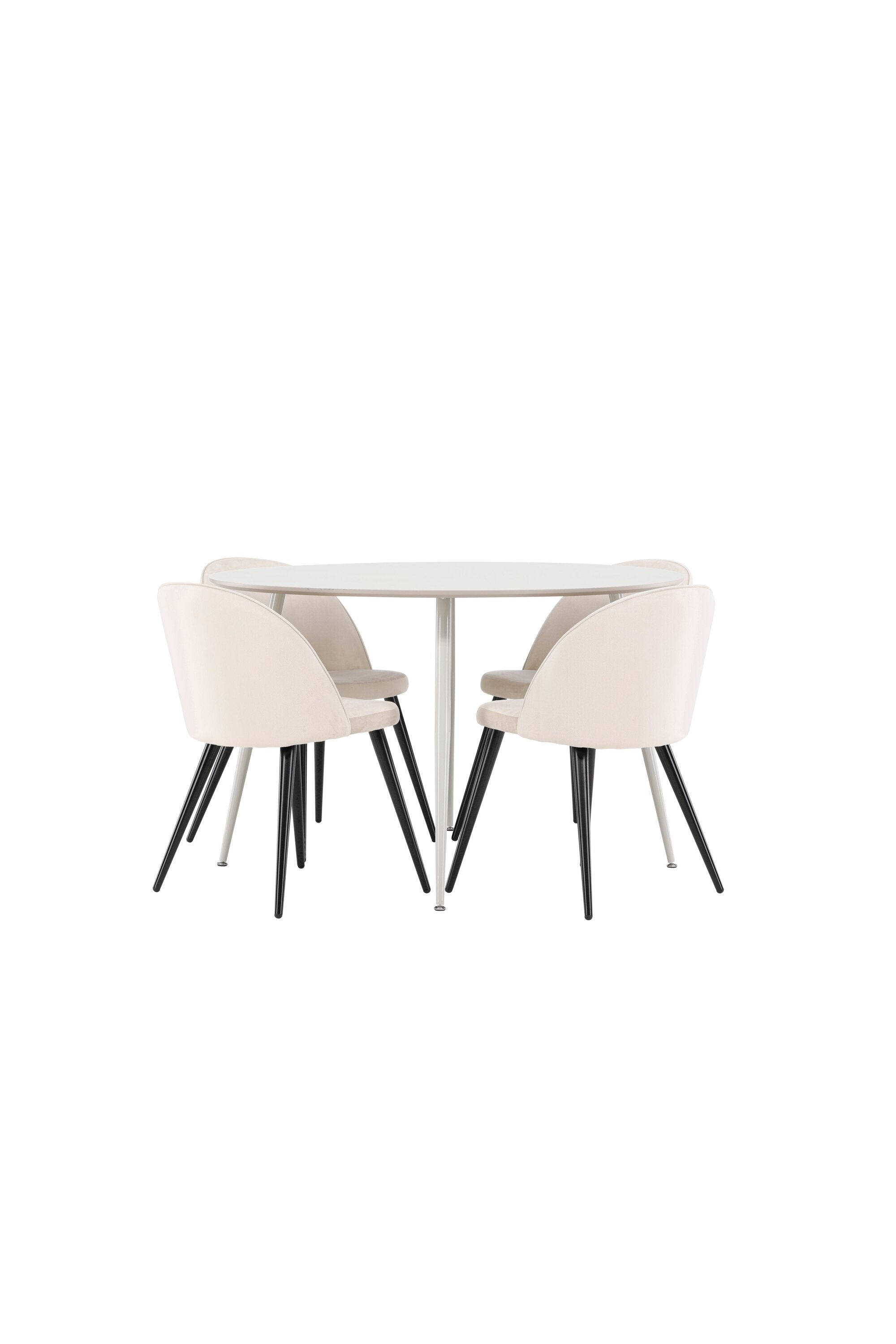 Elegantes Esstischset bestehend aus dem stilvollen Plaza Esstisch und einem komfortablen Velvet Esszimmerstuhl von Venture Home.