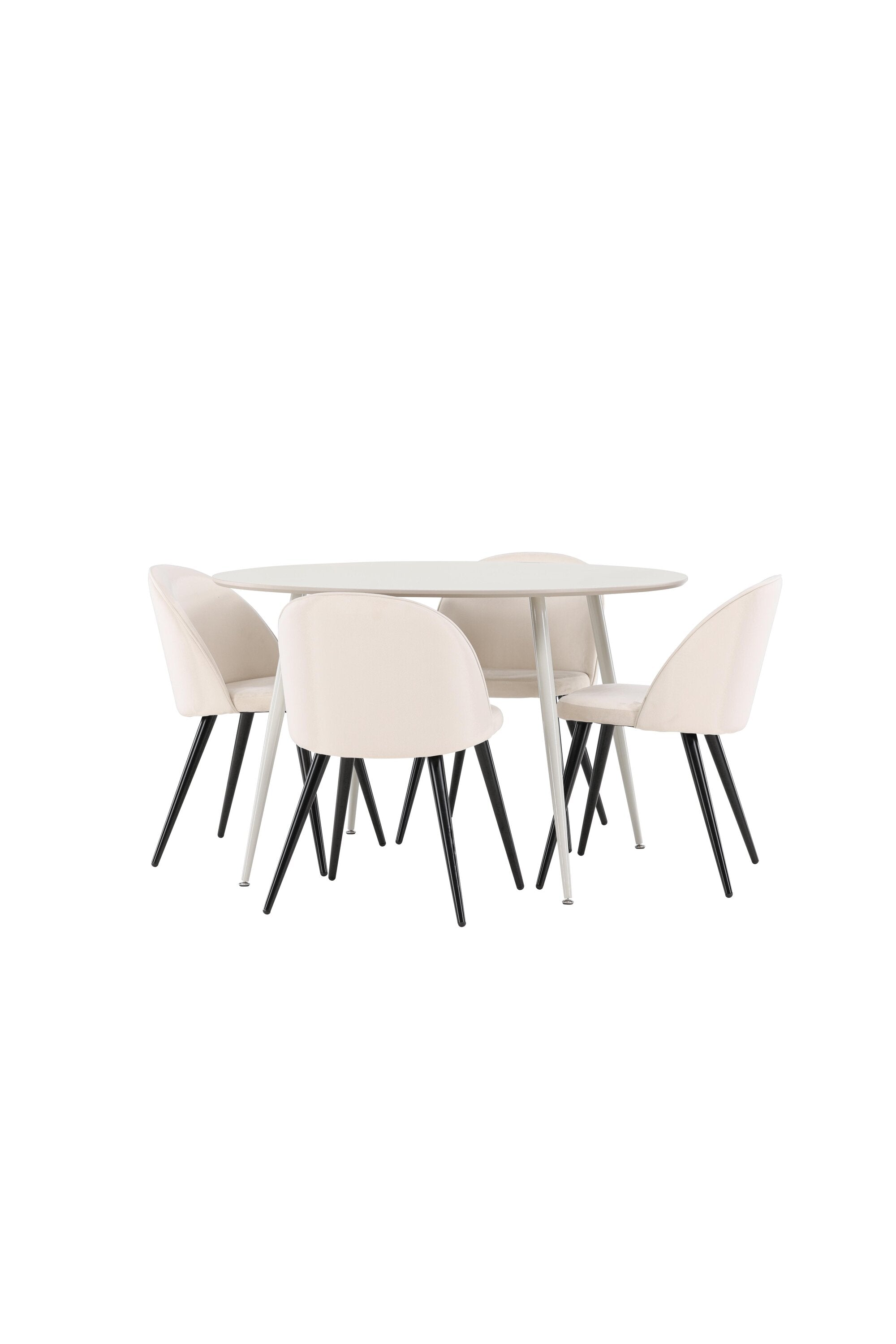Stilvolles Esstischset mit dem Plaza Esstisch und einem komfortablen Velvetstuhl von Venture Home, ideal für zeitgemäße Esszimmer.