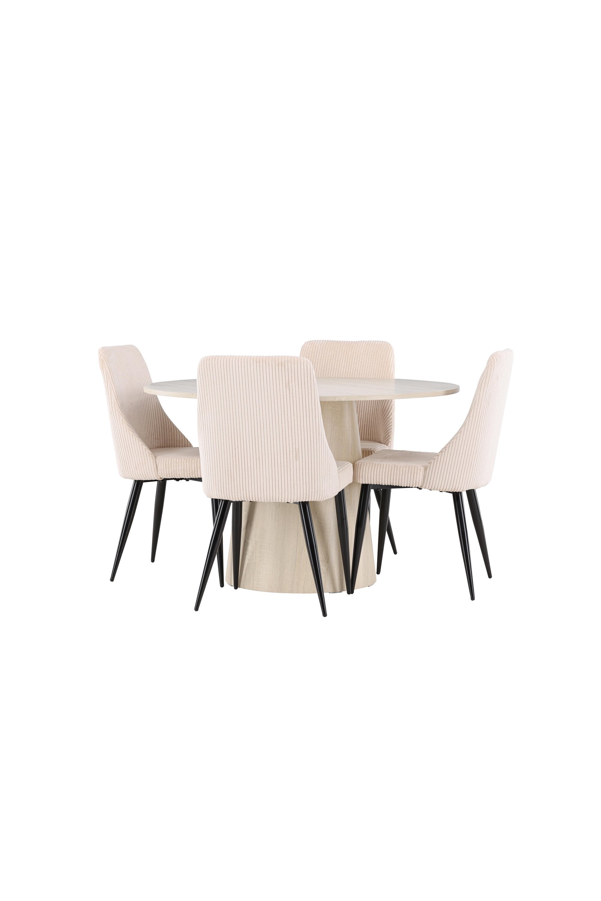 Modernes Esstischset mit dem Lanzo Esstisch und Leone Stühlen, perfekt für gemütliche und stilvolle Esszimmer.