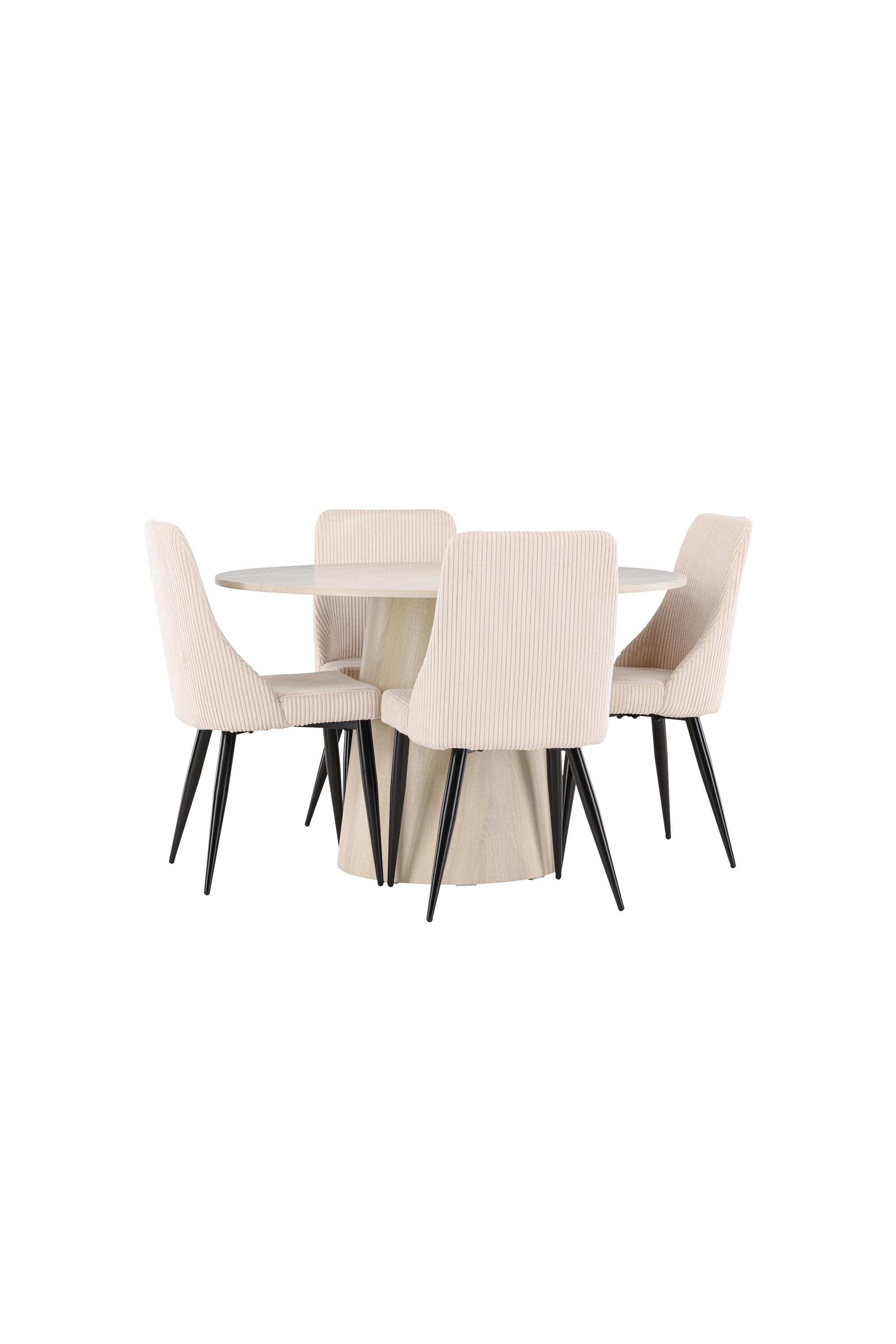 Stilvolles Esstischset mit dem Lanzo Esstisch und Leone Stühlen, perfekt für ein zeitgemäßes und gemütliches Esszimmerambiente.