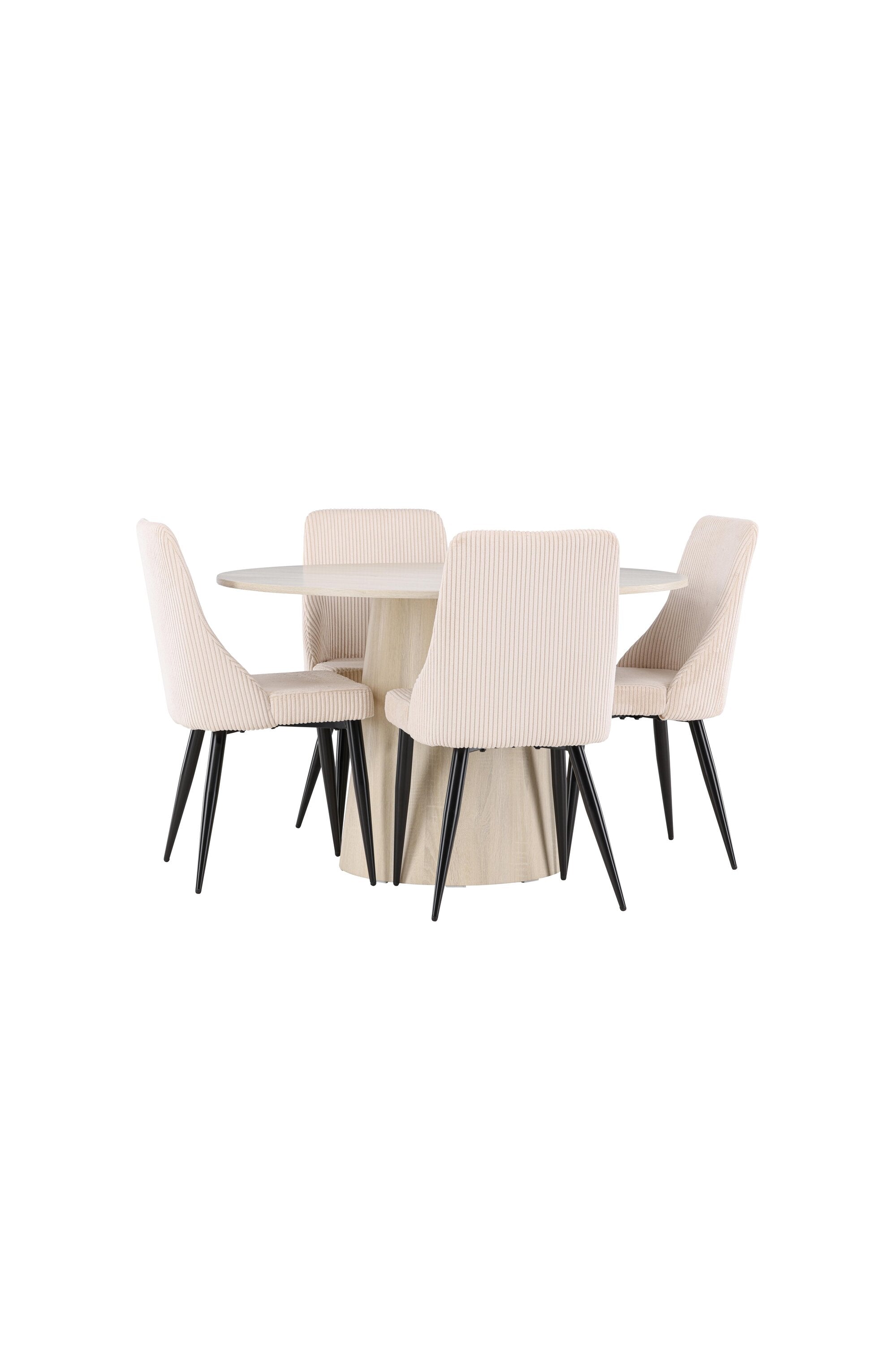Elegantes Esstischset bestehend aus dem Lanzo Esstisch und Leone Esszimmerstühlen, ideal für moderne Esszimmer und gesellige Anlässe.