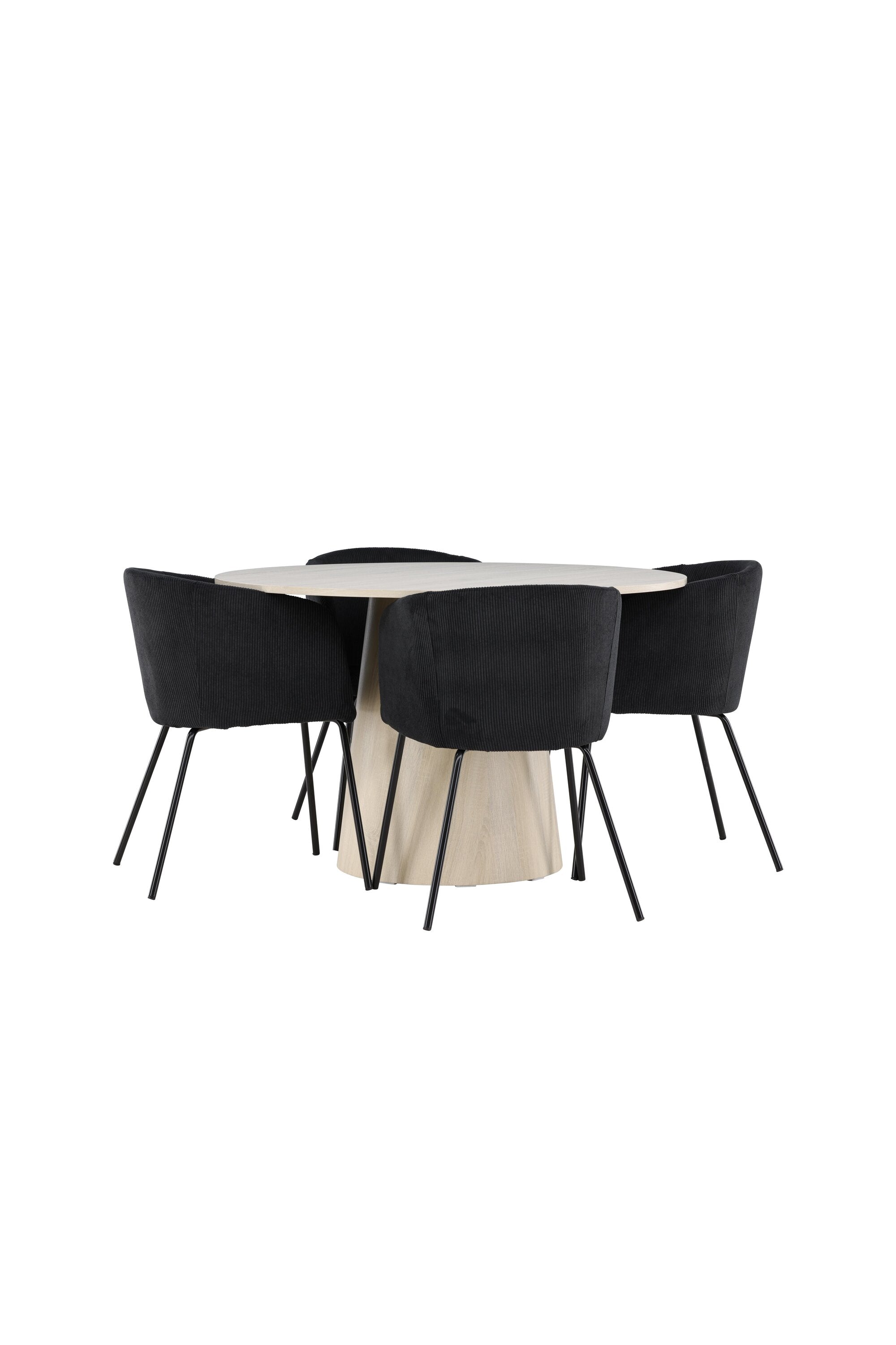 Modernes Esstischset mit dem Lanzo Esstisch und den eleganten Berit Stühlen von Venture Home, ideal für stilvolle Essbereiche.