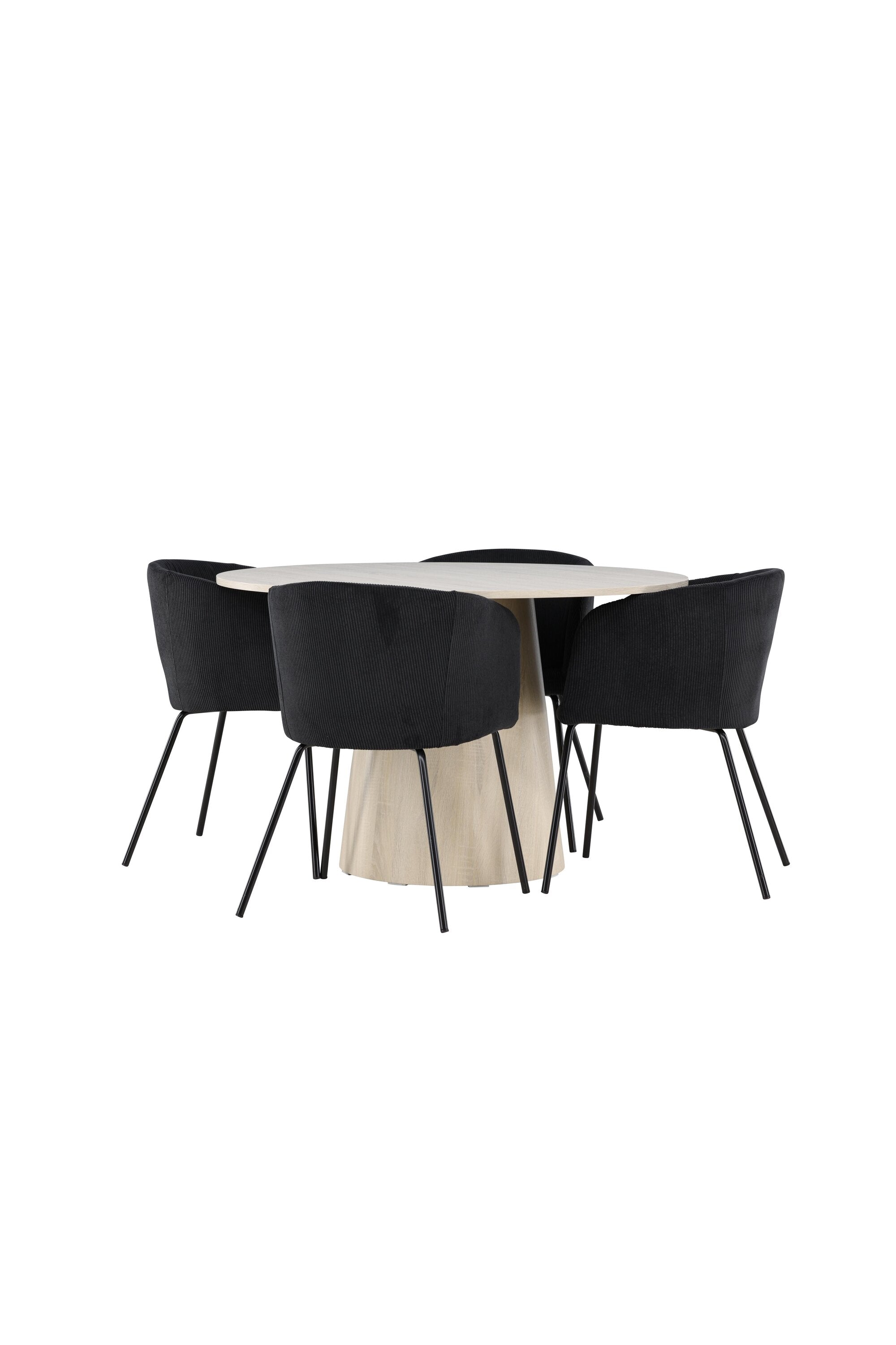 Modernes Esstischset mit dem Lanzo Esstisch und den eleganten Berit Stühlen von Venture Home, ideal für stilvolle Essbereiche.