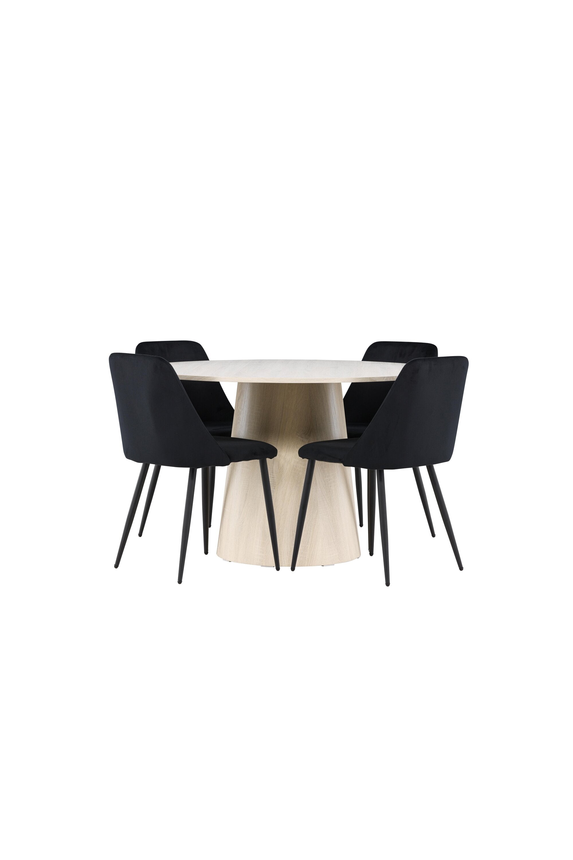 Elegantes Esstischset bestehend aus dem Lanzo Esstisch und den stilvollen Night Stühlen von Venture Home, ideal für moderne Esszimmer.