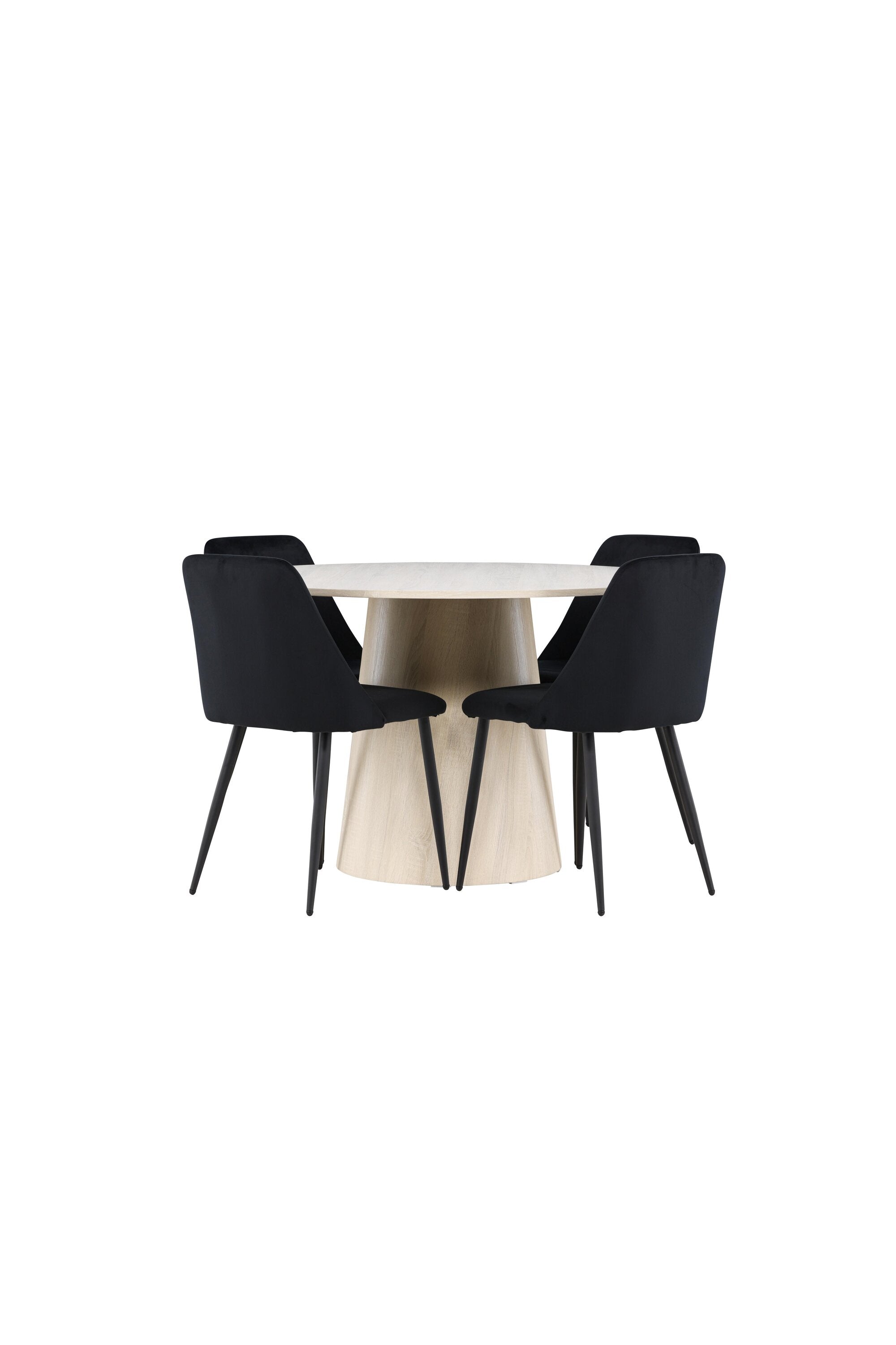 Elegantes Esstischset bestehend aus dem Lanzo Esstisch und den stilvollen Night Esszimmerstühlen von Venture Home, ideal für moderne Wohnräume.
