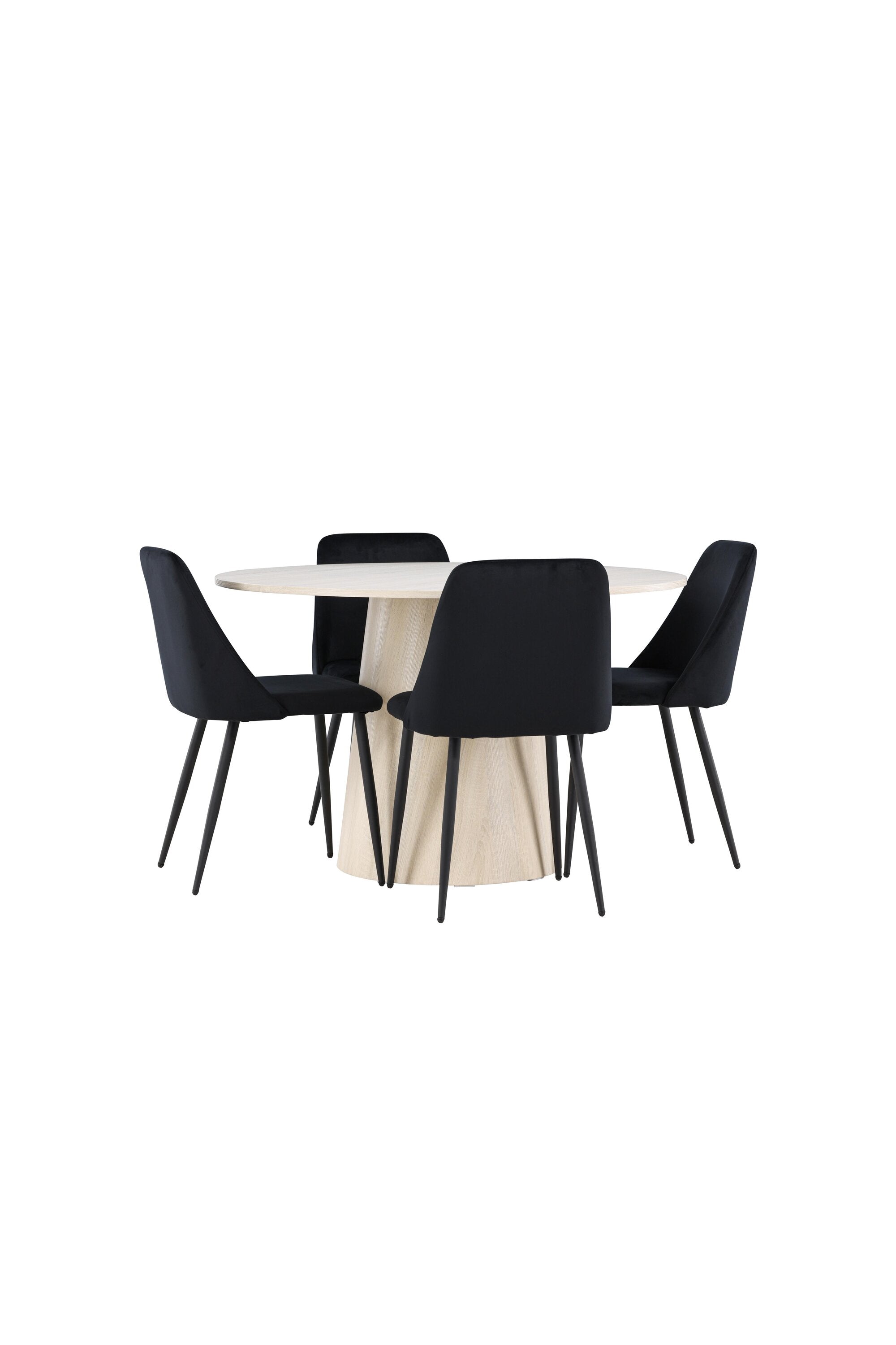 Modernes Esstischset mit dem Lanzo Esstisch und den eleganten Night Stühlen von Venture Home, perfekt für stilvolle Essbereiche.