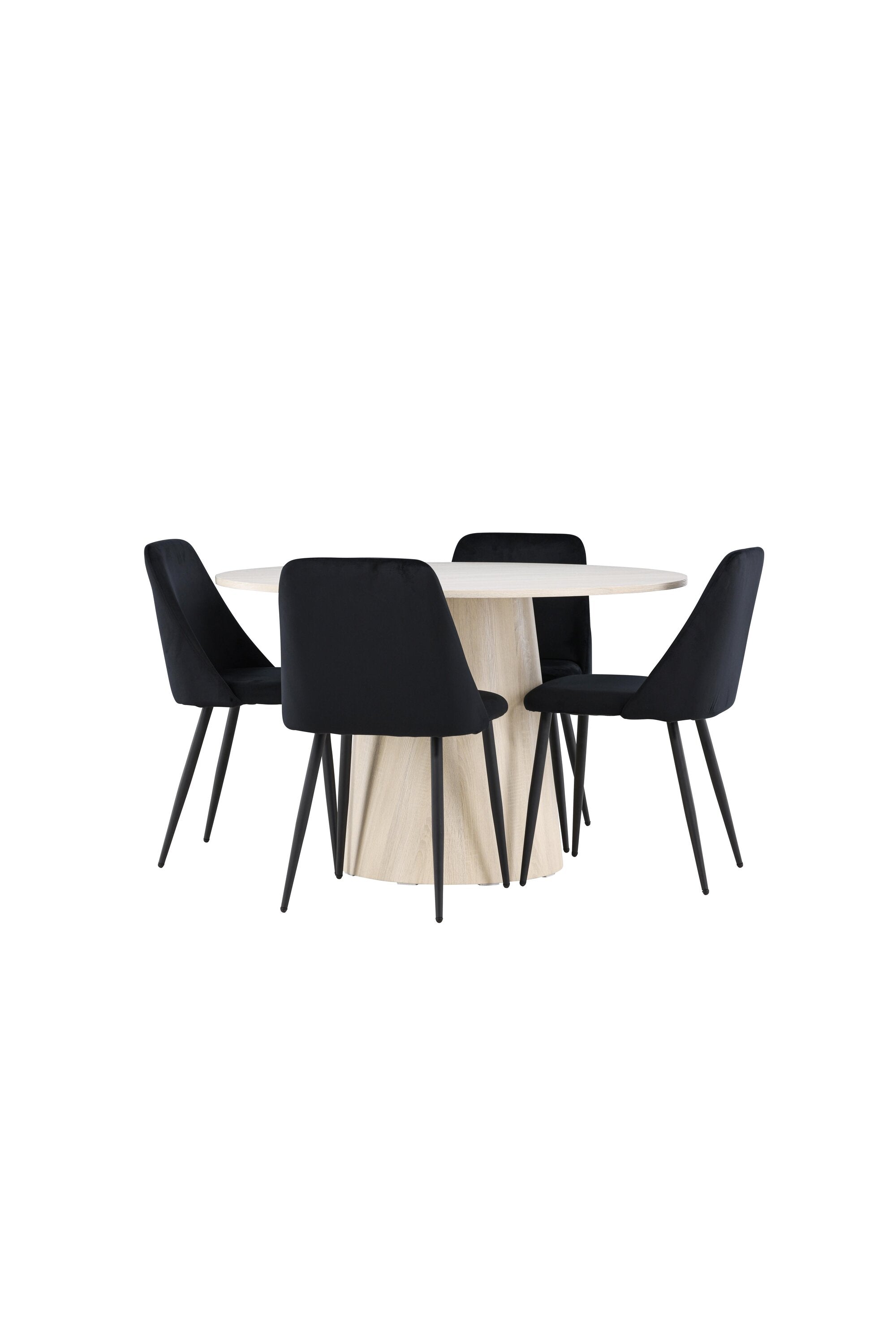 Elegantes Esstischset bestehend aus dem Lanzo Esstisch und den stilvollen Night Stühlen von Venture Home, ideal für moderne Esszimmer.