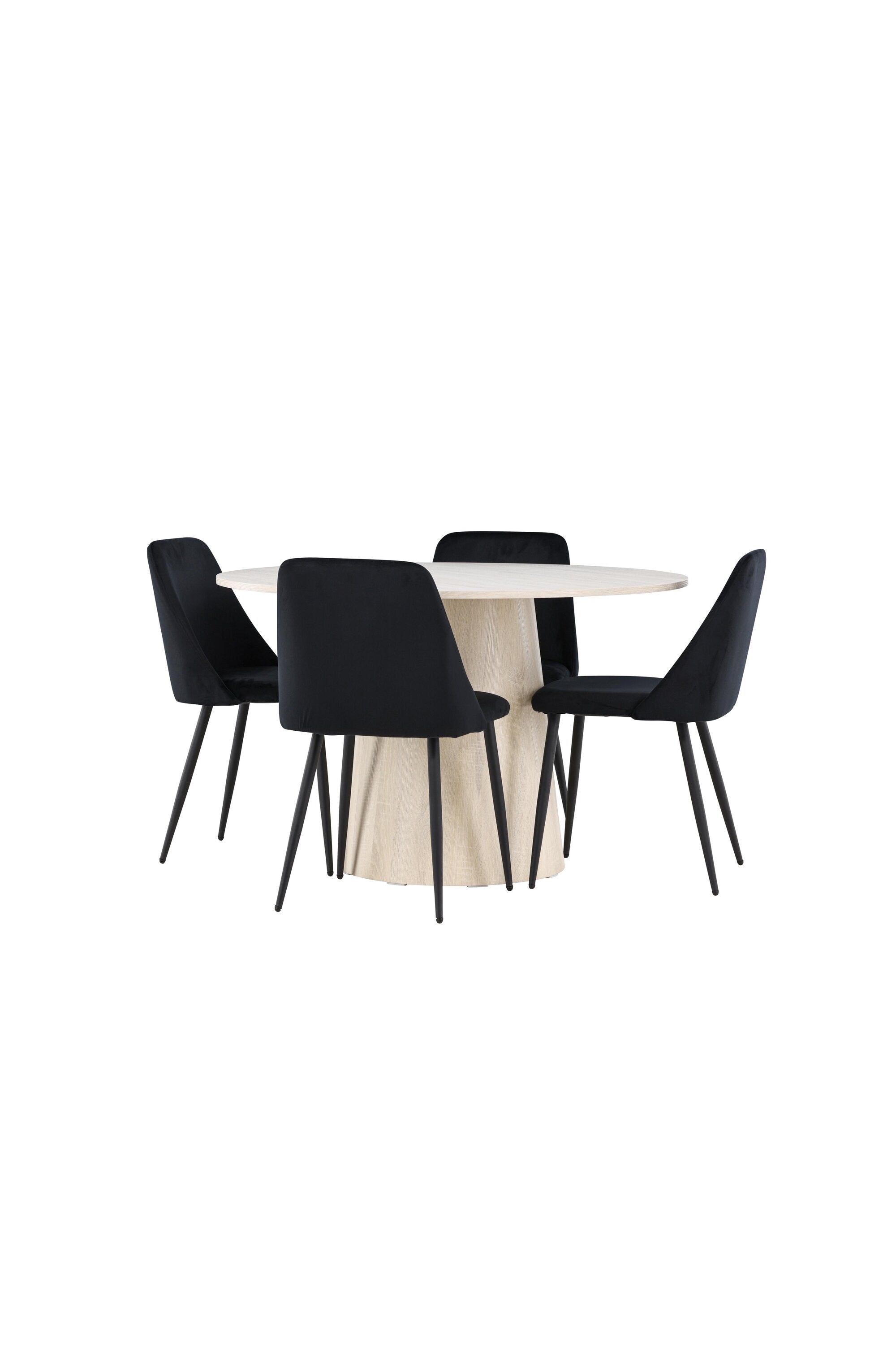 Modernes Esstischset mit dem Lanzo Esstisch und den eleganten Night Stühlen von Venture Home, perfekt für stilvolle Essbereiche.
