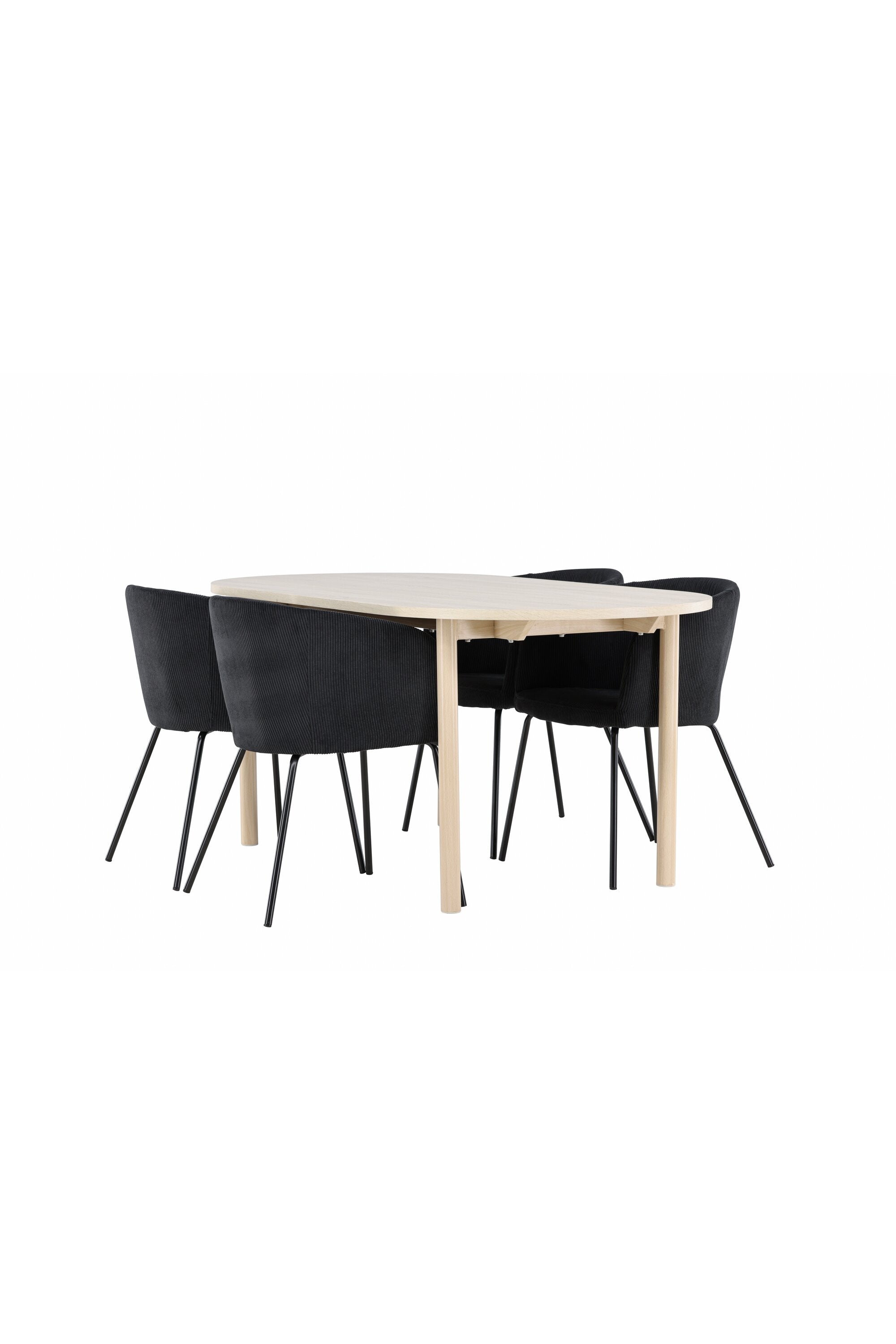 Modernes Esstischset mit dem Andy Esstisch und dem Berit Esszimmerstuhl von Venture Home, perfekt für stilvolle Essbereiche.