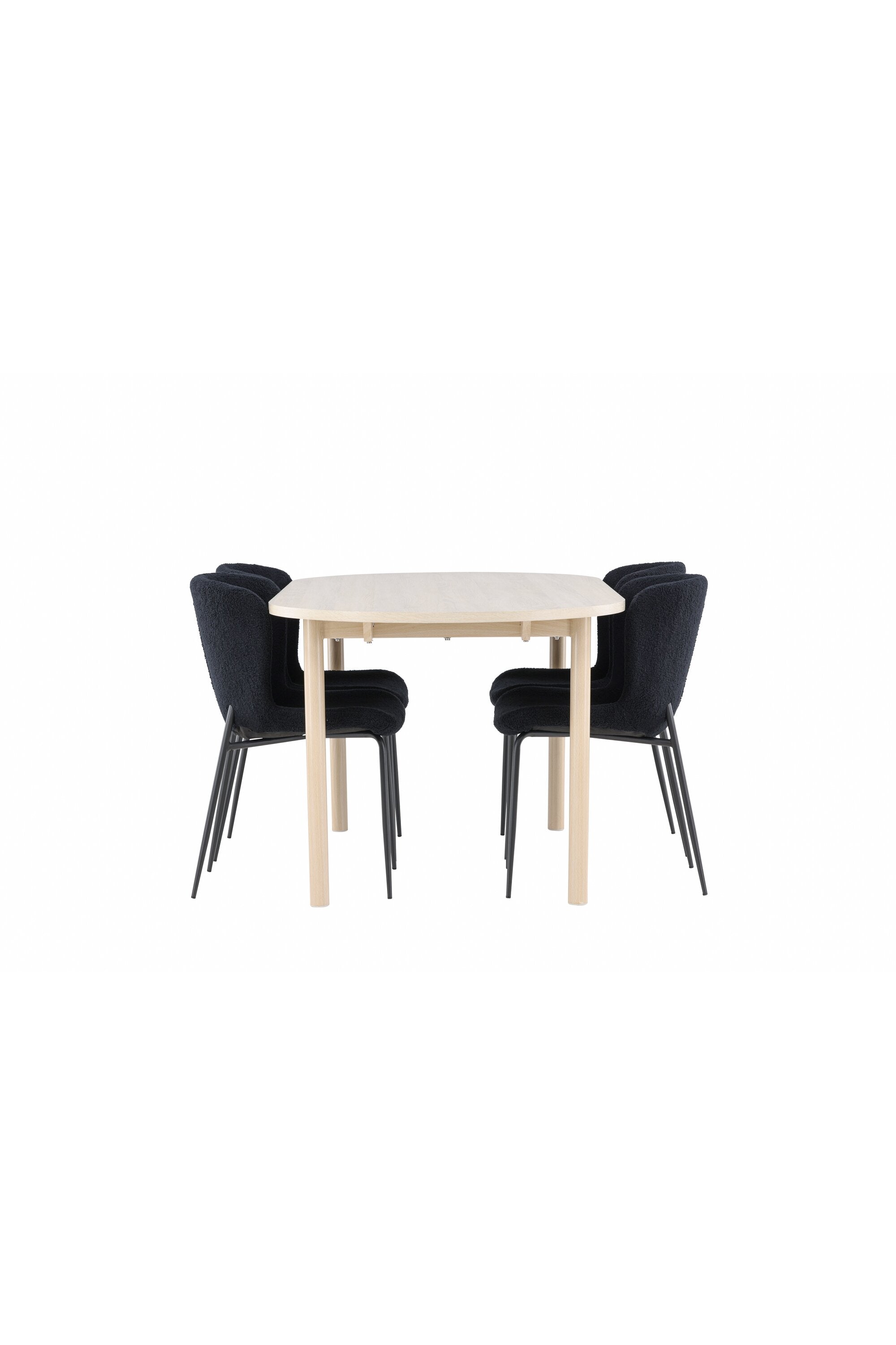 Elegantes Esstischset bestehend aus dem Andy Esstisch und den Modesto Esszimmerstühlen, ideal für ein modernes Esszimmerambiente.
