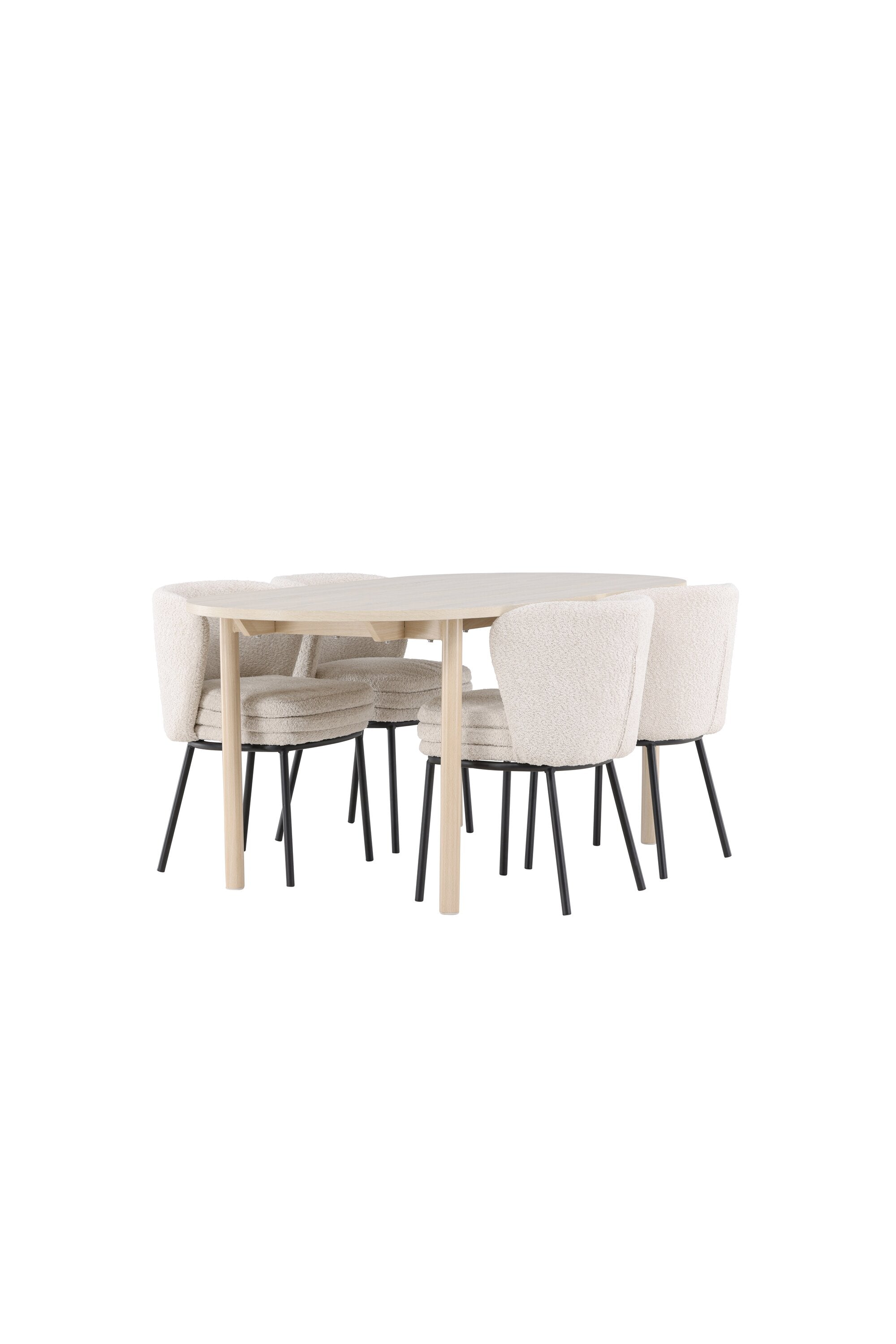 Stilvolles Esstischset mit dem Andy Esstisch und Agnes Stühlen, perfekt für einladende Esszimmer und gesellige Abende.