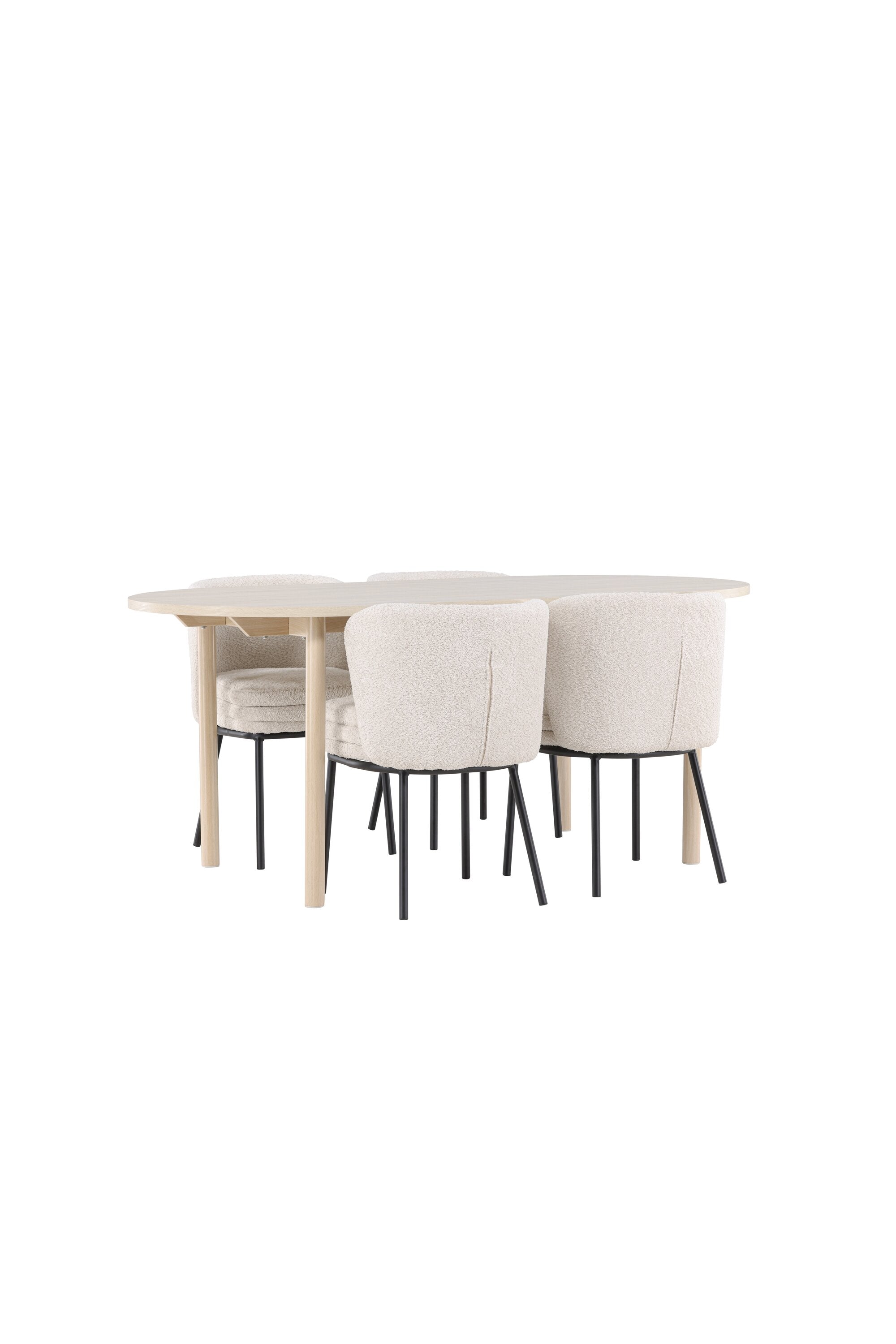 Elegantes Esstischset bestehend aus dem Andy Esstisch und den Agnes Esszimmerstühlen, ideal für moderne Wohnräume und gesellige Zusammenkünfte.