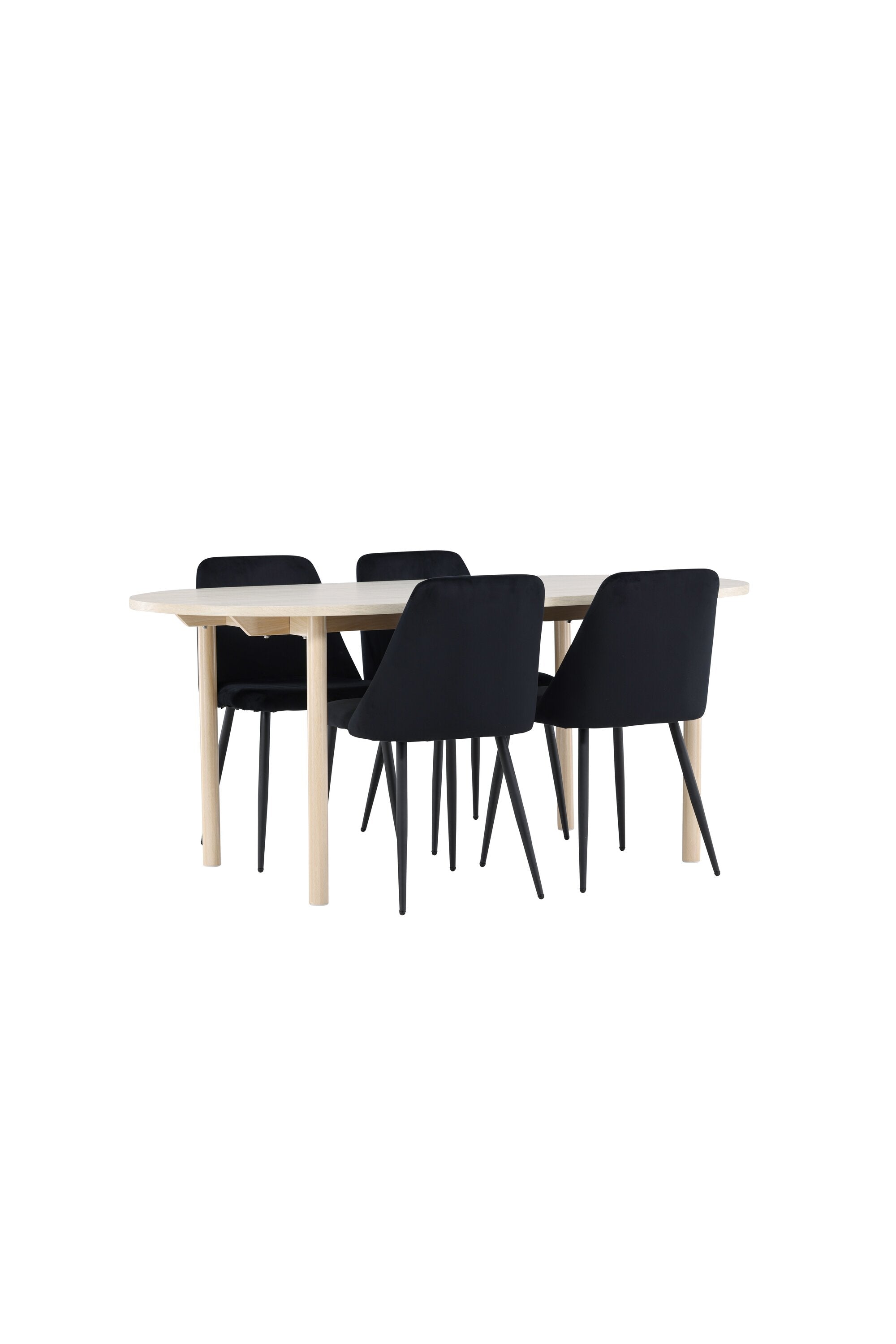 Elegantes Esstischset bestehend aus dem Andy Esstisch und den stilvollen Night Esszimmerstühlen von Venture Home, perfekt für moderne Esszimmer.