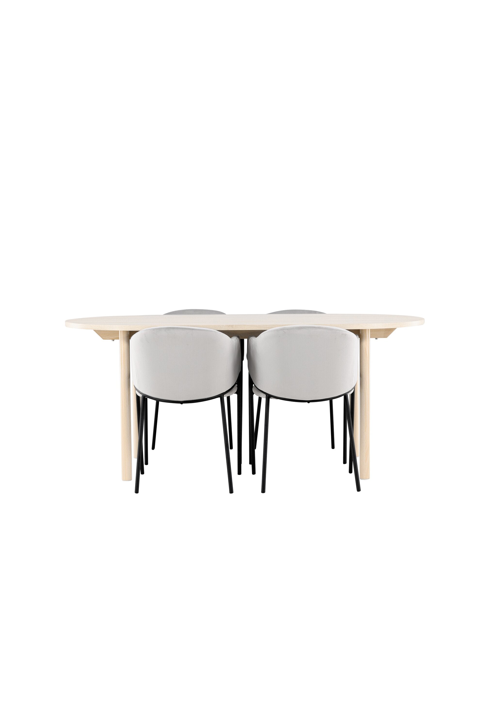 Modernes Esstischset mit dem Andy Esstisch und den eleganten Evelina Stühlen von Venture Home, ideal für stilvolle Essbereiche.