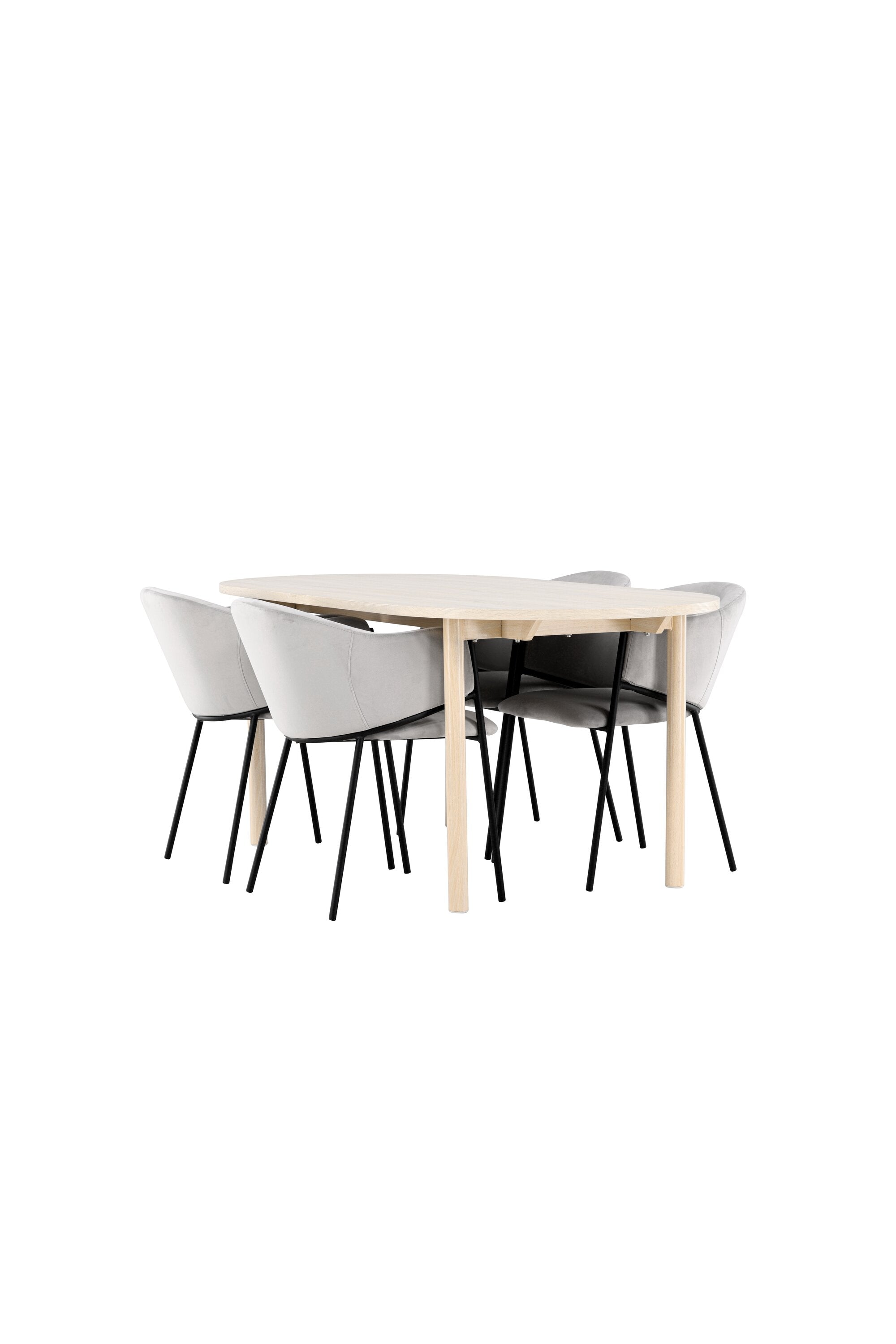 Modernes Esstischset mit dem Andy Esstisch und den eleganten Evelina Stühlen von Venture Home, ideal für stilvolle Essbereiche.
