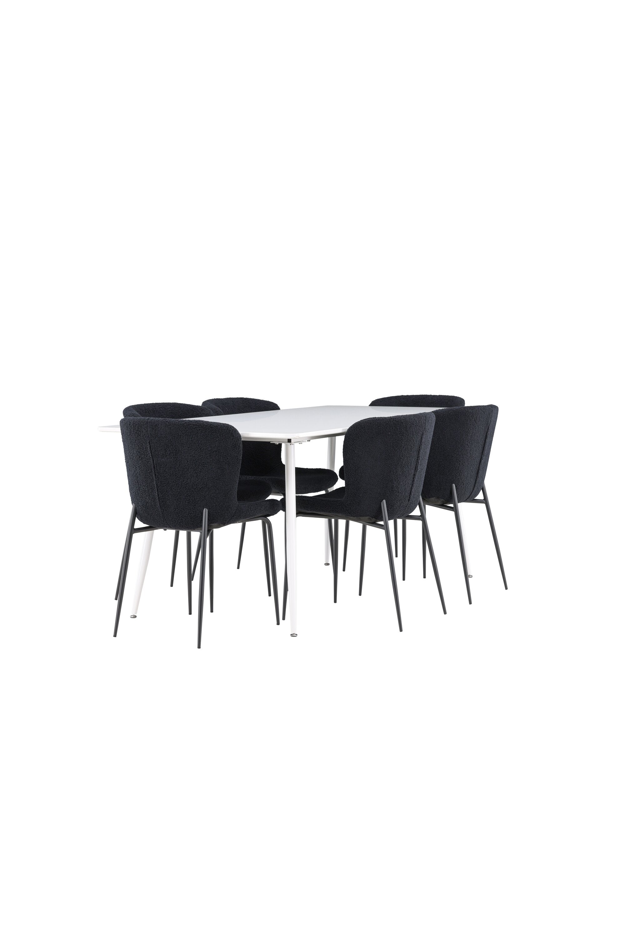 Modernes Esstischset mit Silar Esstisch und Modesto Stühlen, perfekt für gemütliche Esszimmer und gesellige Runden.