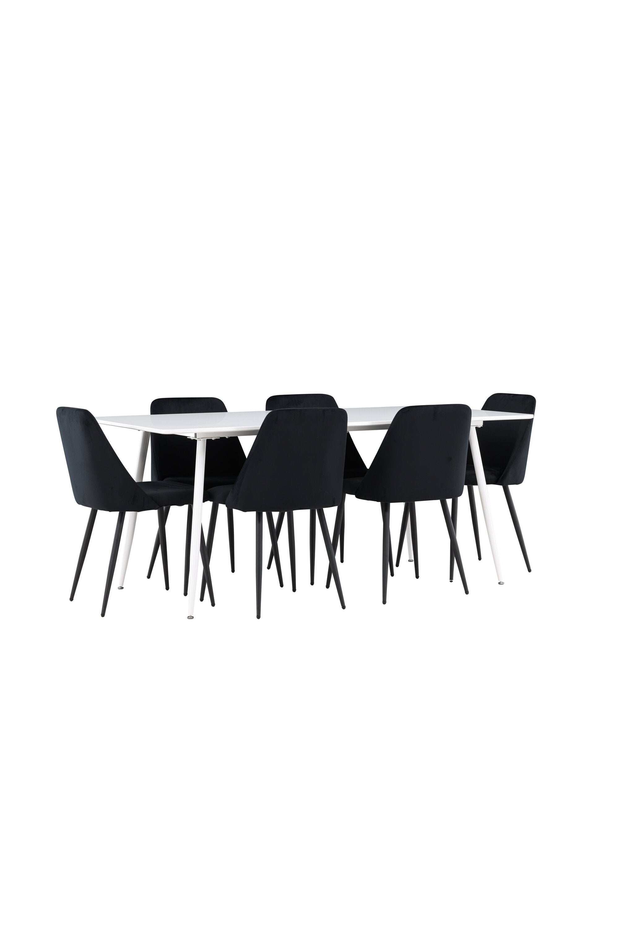 Elegantes Esstischset bestehend aus dem Silar Tisch und den Night Stühlen von Venture Home, ideal für moderne Essbereiche und gemütliche Zusammenkünfte.