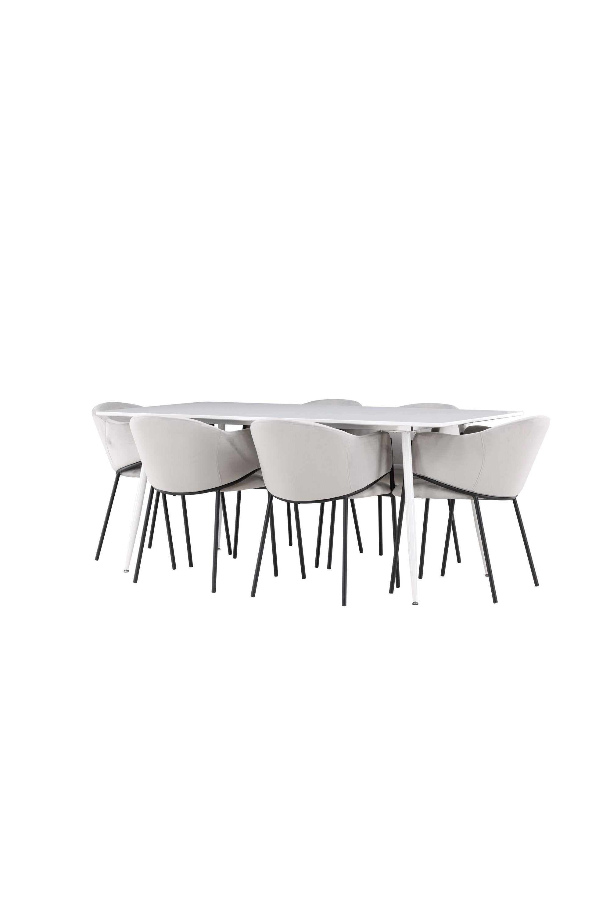 Elegantes Esstischset bestehend aus dem Silar Esstisch und dem stilvollen Evelina Esszimmerstuhl von Venture Home.