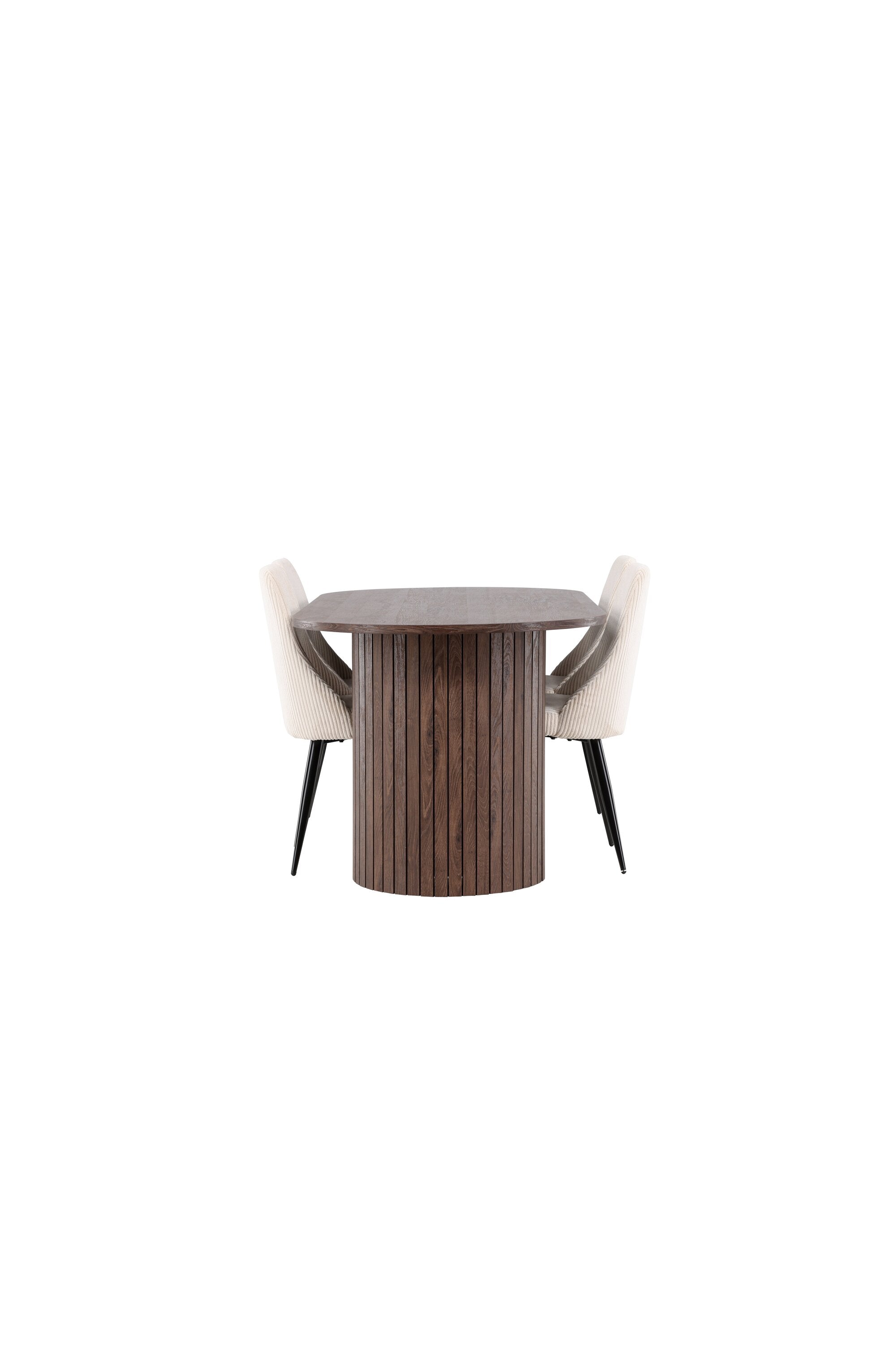 Elegantes Esstischset bestehend aus dem Härön Esstisch und Leone Esszimmerstühlen, ideal für gemütliche Essbereiche.