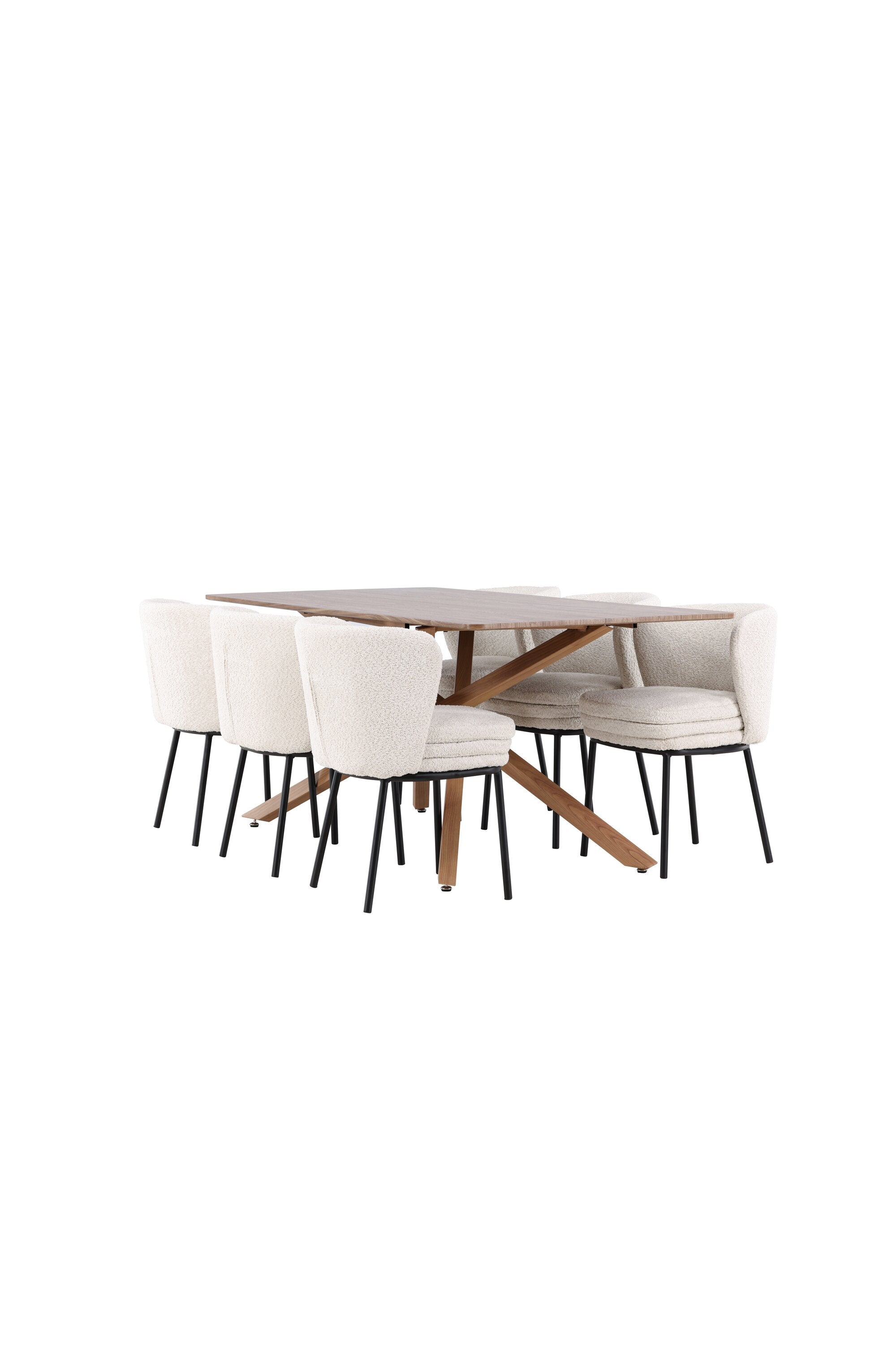 Modernes Esstischset mit dem Piazza Esstisch und Agnes Esszimmerstuhl, perfekt für gemütliche und stilvolle Esszimmer.