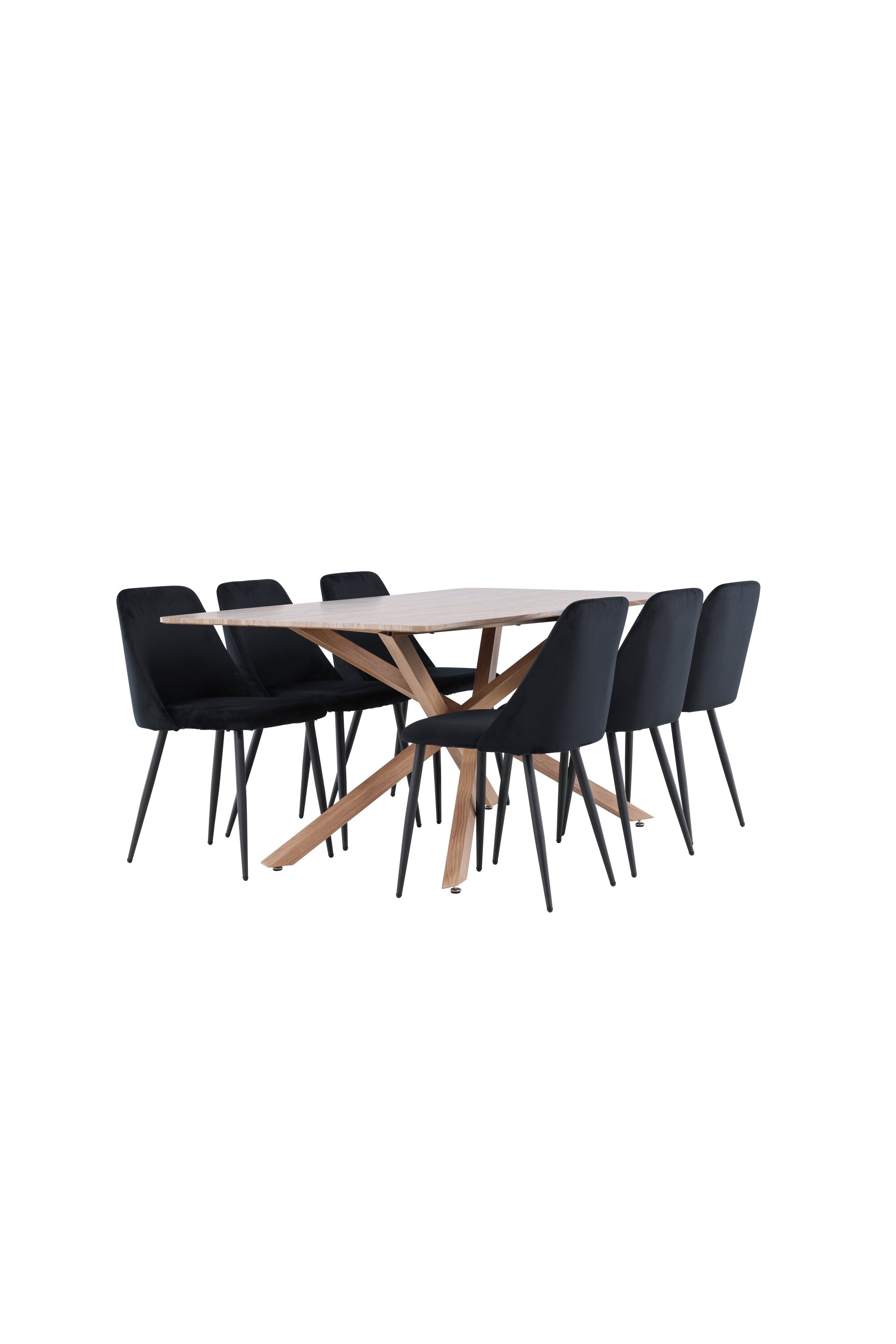 Modernes Esstischset mit dem Piazza Esstisch und den eleganten Night Esszimmerstühlen von Venture Home, ideal für stilvolle Essbereiche.