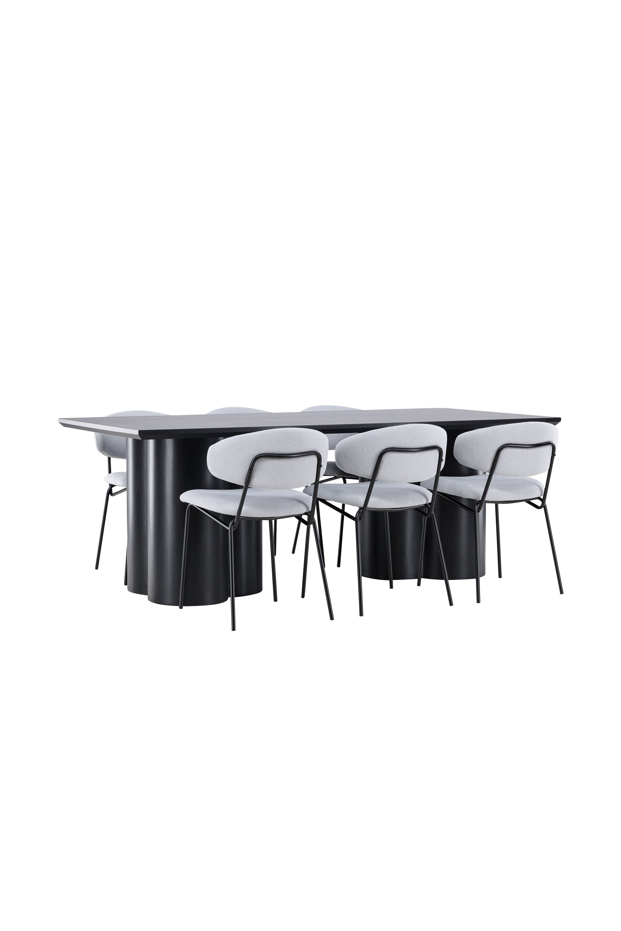 Elegantes Esstischset bestehend aus dem Olivia Esstisch und Chico Esszimmerstühlen, ideal für einladende Essbereiche und stilvolle Anlässe.