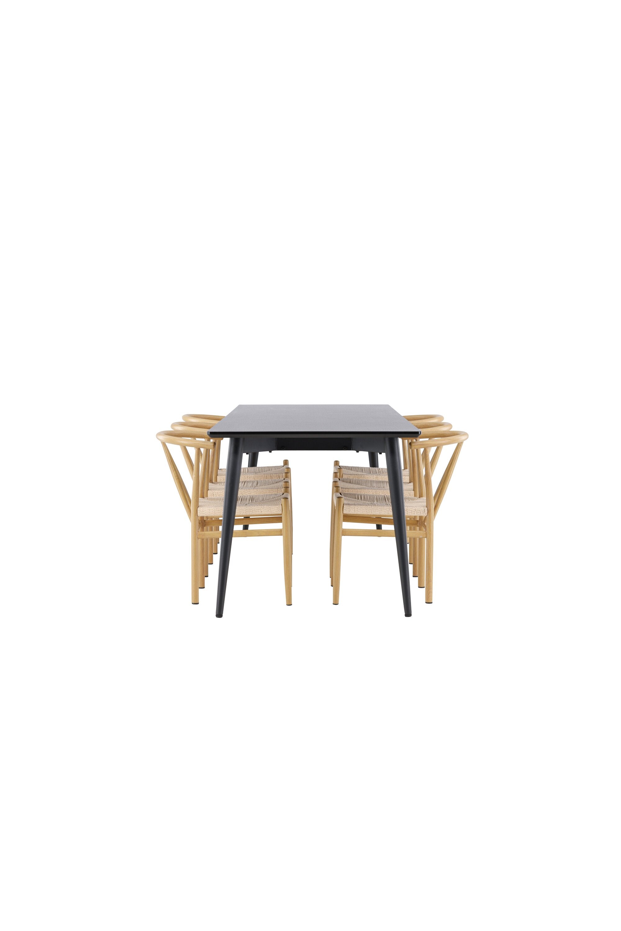 Elegantes Esstischset bestehend aus dem modernen Ellis Esstisch und dem komfortablen Alfons Esszimmerstuhl, ideal für stilvolle Essbereiche.