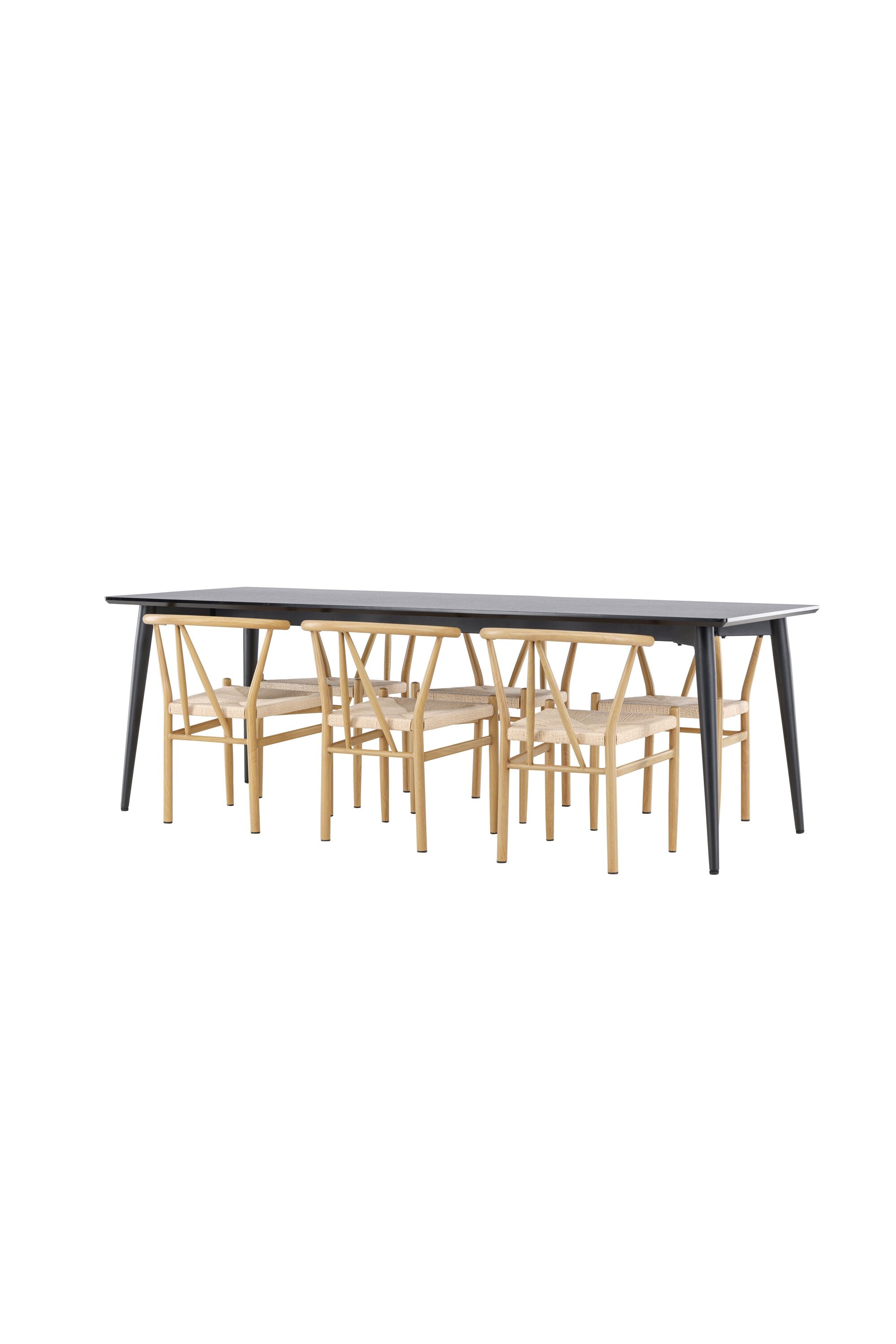 Elegantes Esstischset bestehend aus dem Ellis Esstisch und Alfons Esszimmerstuhl, ideal für stilvolle Essbereiche.