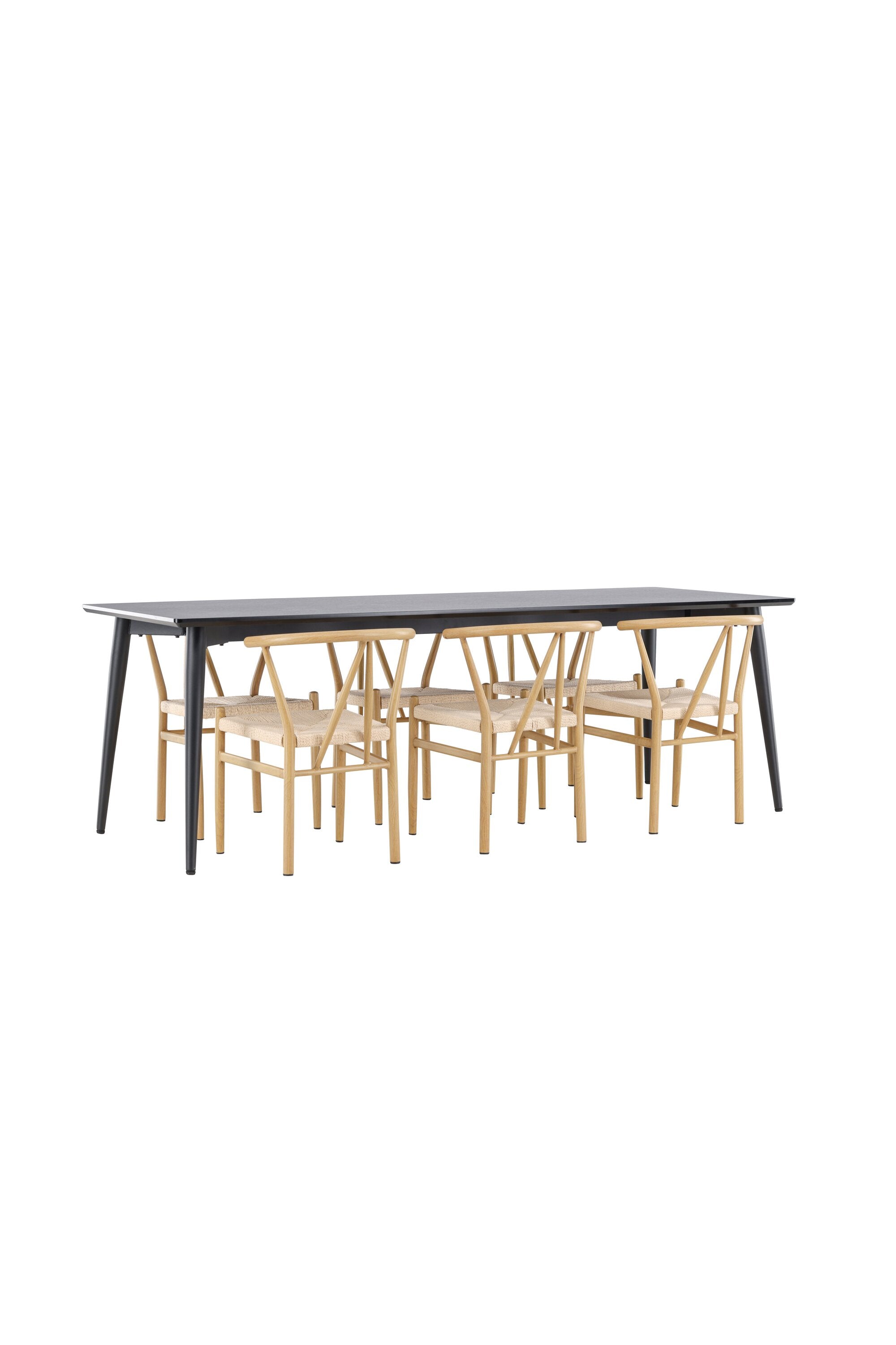 Elegantes Esstischset bestehend aus dem modernen Ellis Esstisch und dem komfortablen Alfons Esszimmerstuhl, ideal für stilvolle Essbereiche.