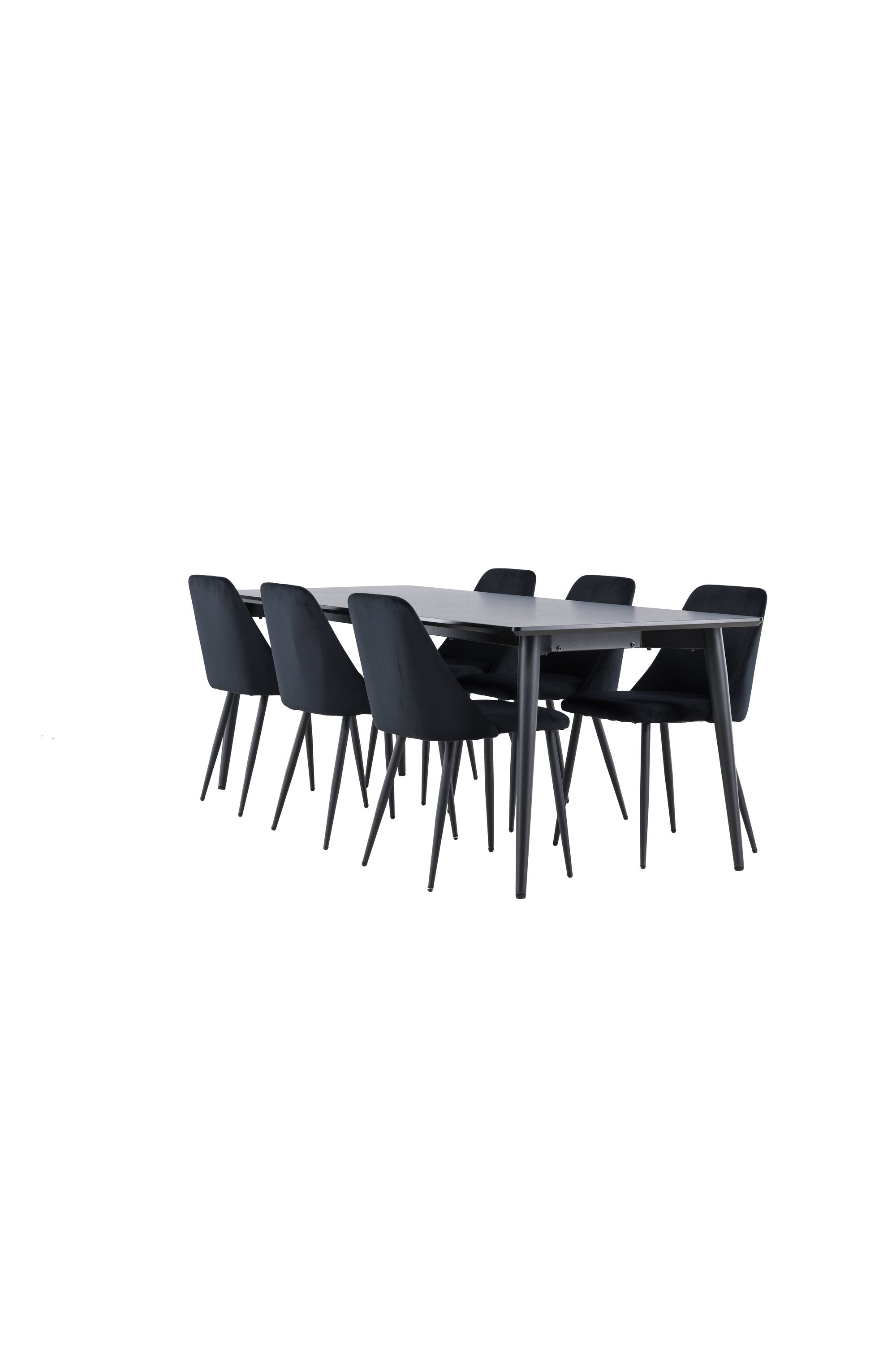 Modernes Esstischset mit dem eleganten Ellis Esstisch und dem komfortablen Night Esszimmerstuhl von Venture Home, ideal für stilvolle Essbereiche.
