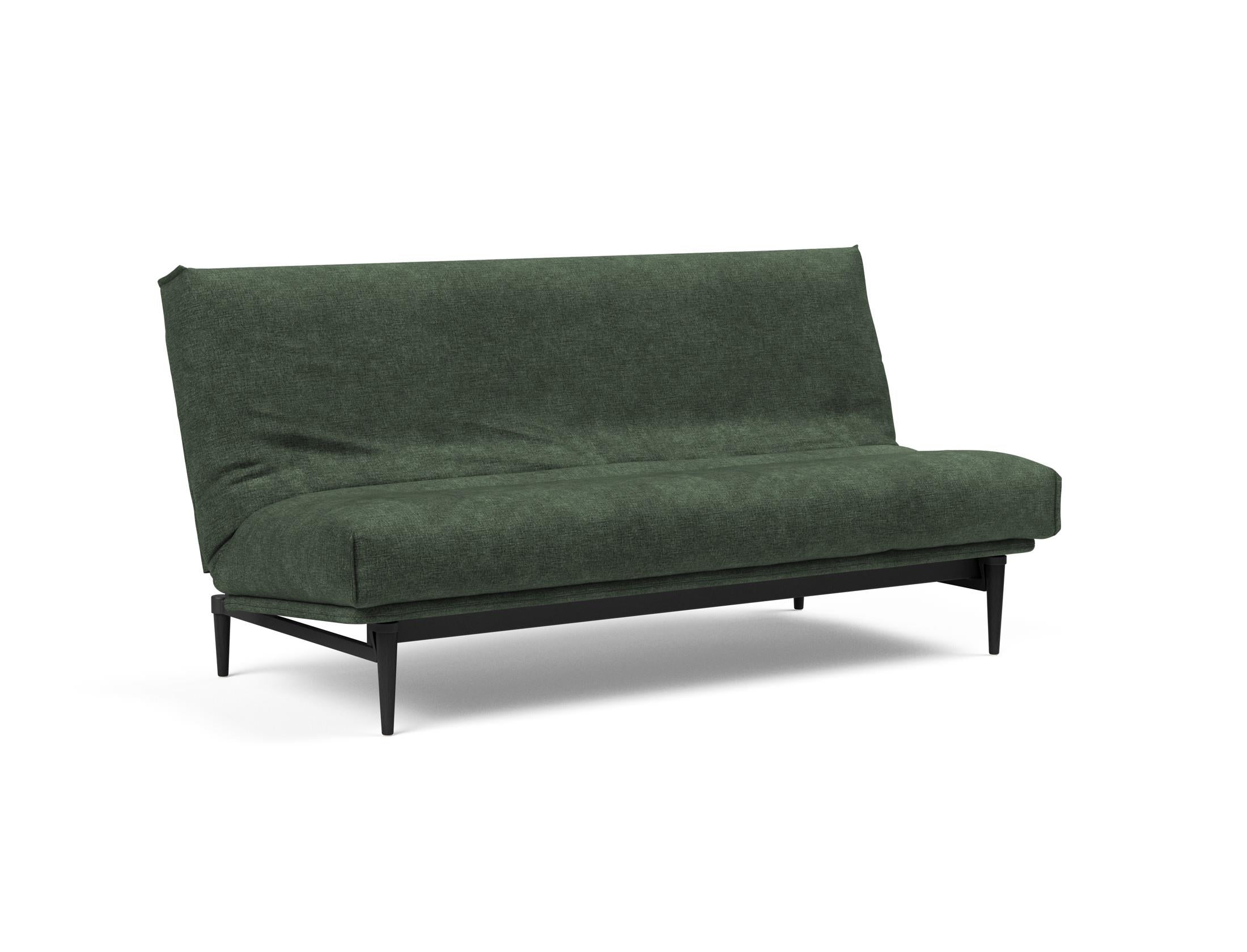 Elegantes Colpus Bettsofa in schwarzer Eiche, mit komfortablem Soft Spring Bezug. Ideal für stilvolle und funktionale Wohnräume.