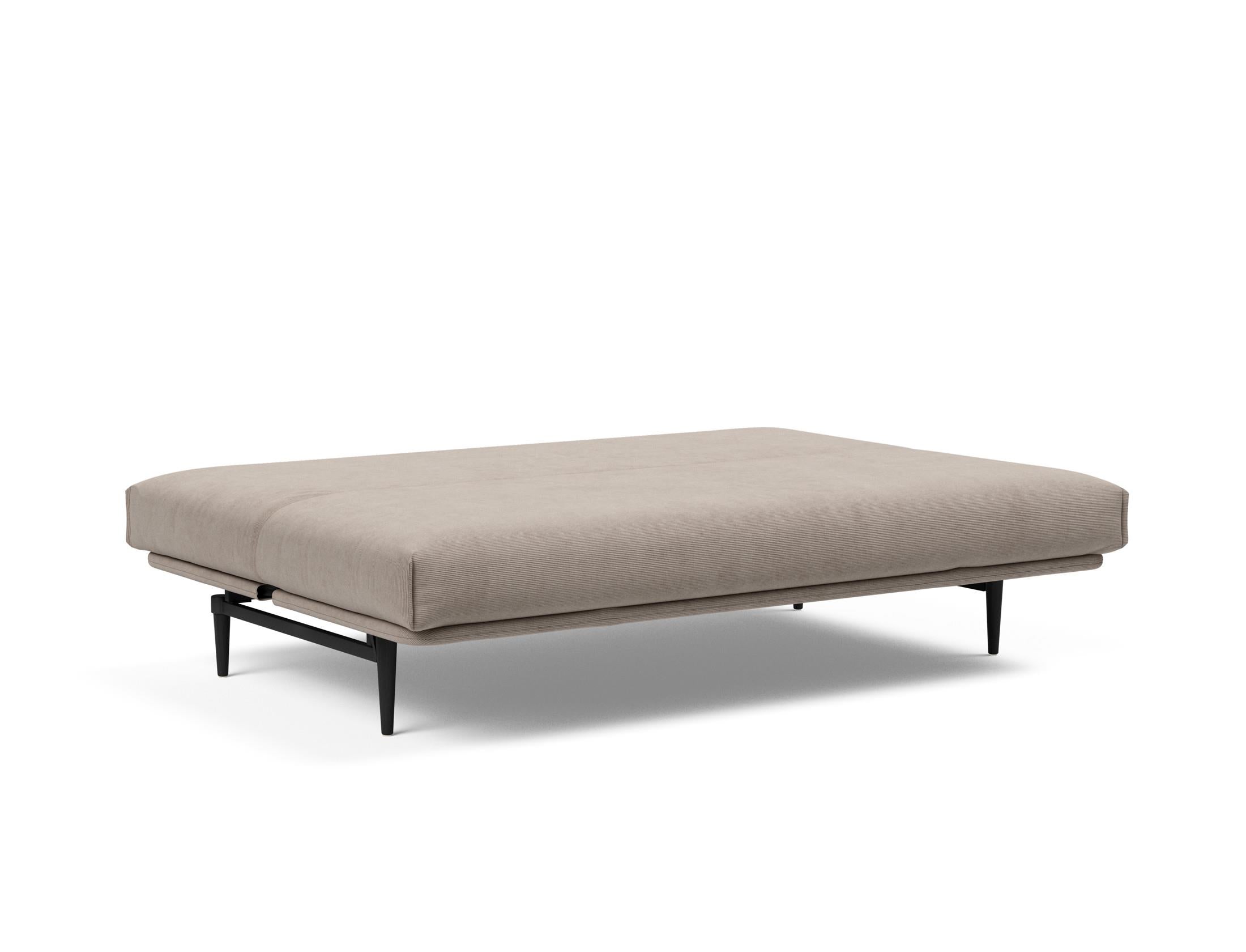 Entdecken Sie das Colpus Bettsofa 140 Nordic Cover in edlem Eiche schwarz. Multifunktional und komfortabel, perfekt für kleine Räume.