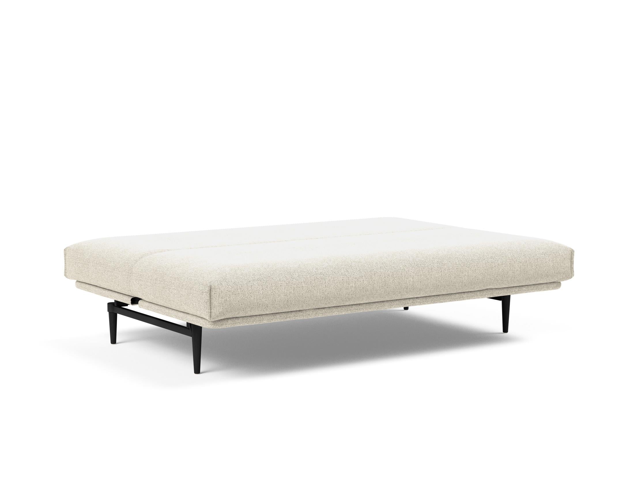 Stylisches Colpus Bettsofa in schwarzer Eiche, mit einem komfortablen Soft Spring Bezug für ein modernes Wohnambiente.