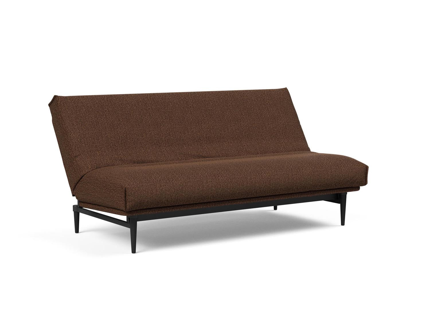 Modernes Bettsofa Colpus in schwarzer Eiche, mit komfortablem Soft Spring Bezug, ideal für stilvolle und funktionale Wohnräume.
