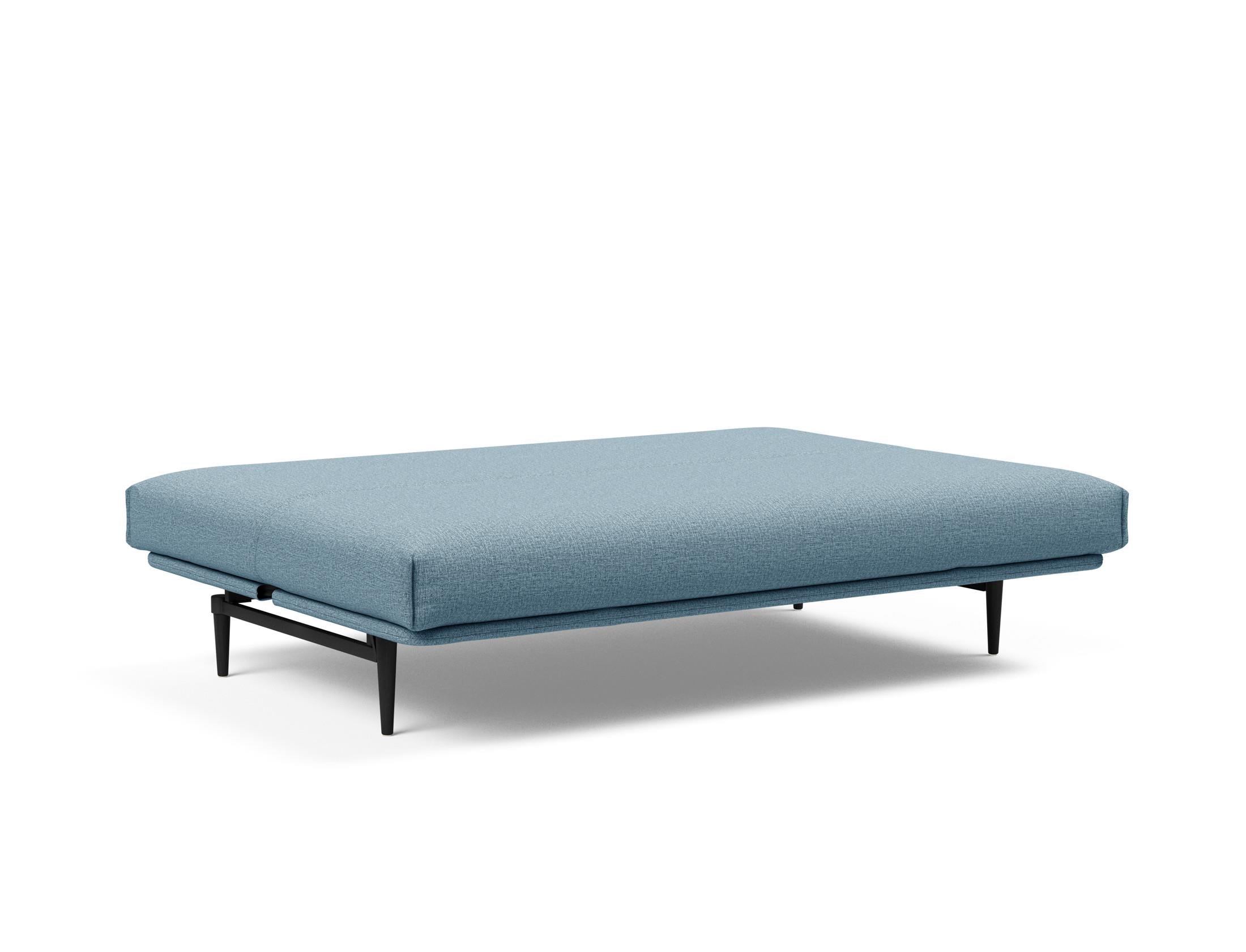 Elegantes Colpus Bettsofa in schwarzer Eiche, ausgestattet mit einem weichen Soft Spring Bezug, perfekt für stilvolle Wohnräume.