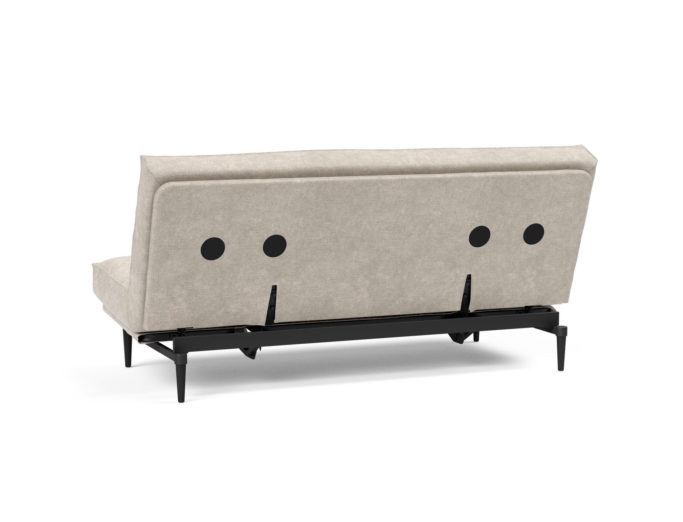 Elegantes Bettsofa Colpus 140 in schwarzer Eiche, ideal für gemütliche Nächte und stilvolle Wohnräume, mit weichem Soft Spring Bezug.