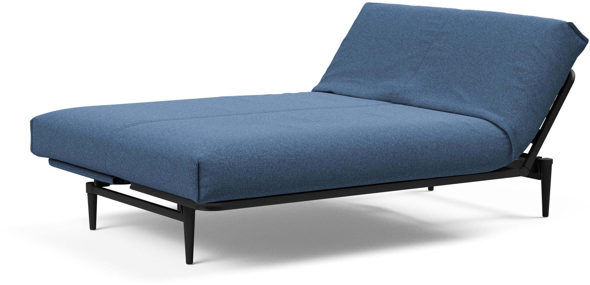 Elegantes Bettsofa Colpus 140 in Schwarz mit Nordic Cover, perfekt für multifunktionale Wohnräume und entspannte Nächte.