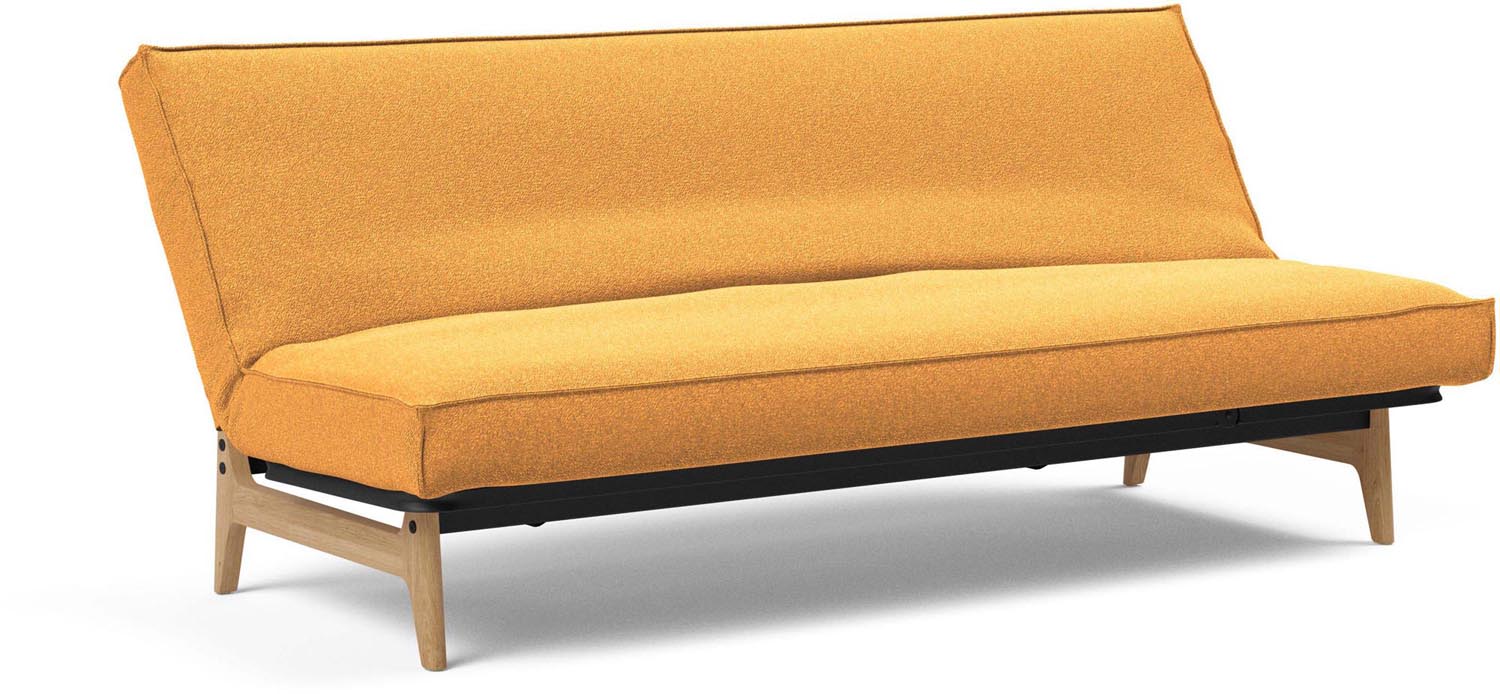 Elegantes Aslak 120 Bettsofa mit modernem Sharp Plus Bezug, perfekt für platzsparende Wohnlösungen und stilvolle Einrichtung.