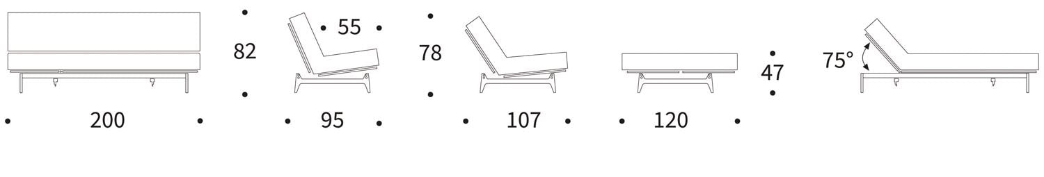 Aslak 120 Bettsofa Nordic: Stilvolles, funktionales Möbelstück mit hochwertigem Gestellbezug für modernen Wohnkomfort.