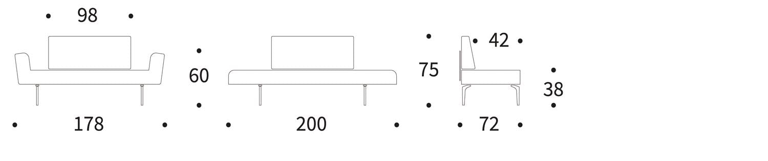 Stylisches Zeal Klappsofa 70 Straw von Innovation Living – ideal für kleine Räume, bietet Komfort und Vielseitigkeit für jeden Anlass.